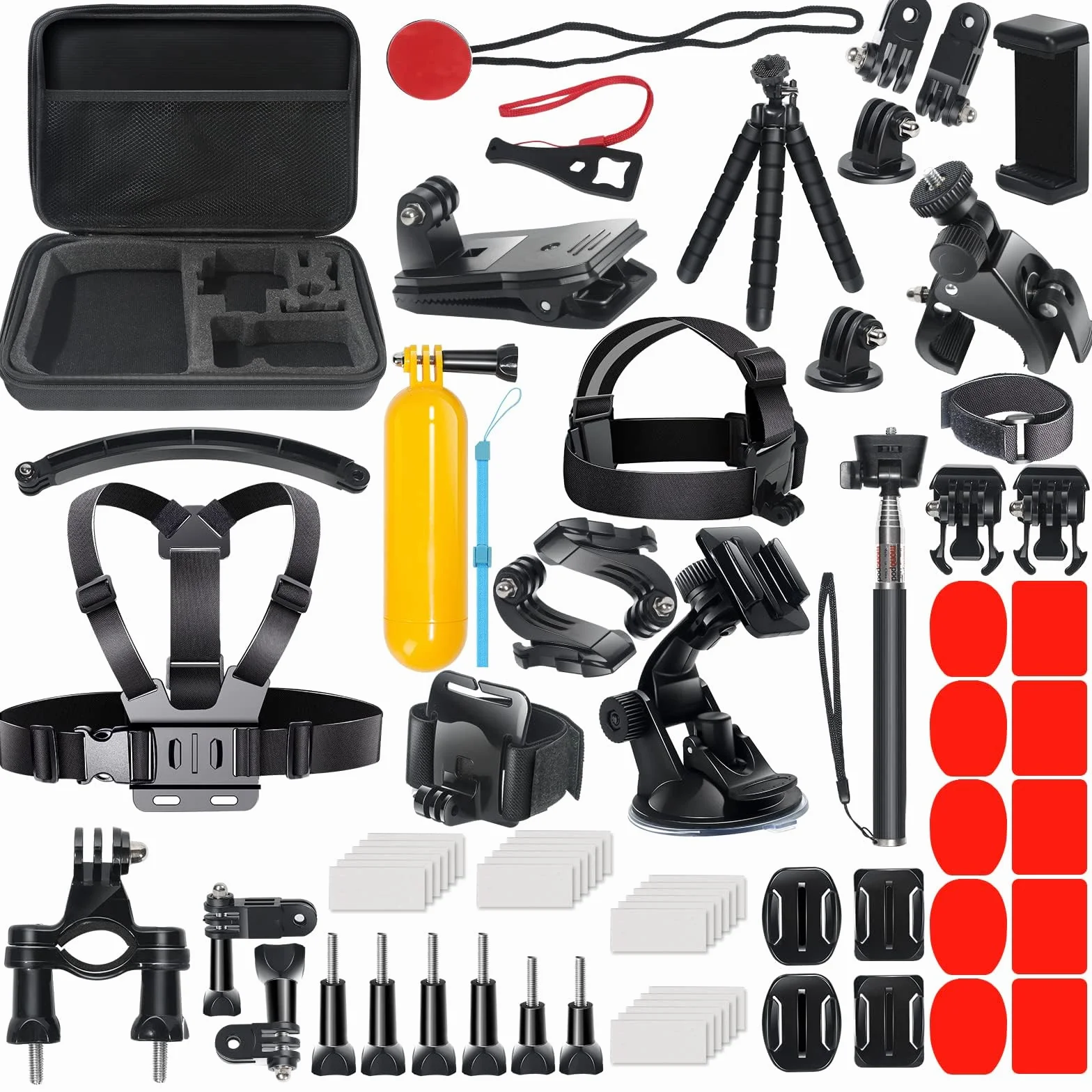 DIKER Kit Accessori per Action Cam 70 in 1, Compatibile con Gopro Hero 13 12 11 10 9 8 DJI AKASO OSMO Insta360 SJCAM Action Cam, per ciclismo, corsa, skateboard, arrampicata