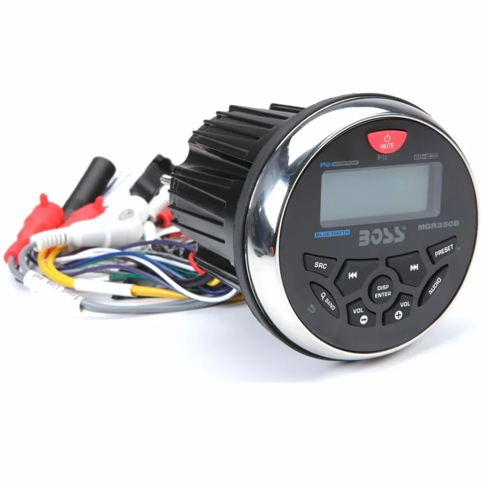 SET PER BOSS AUDIO SYSTEMS MCKGB350B.6 1 kit marino con stereo ricevitore AM/FM bluetooth waterproof, una coppia di altoparlanti MR6B 16,5 cm 90 watt rms 180 watt max, una dipole antenna, 1 kit