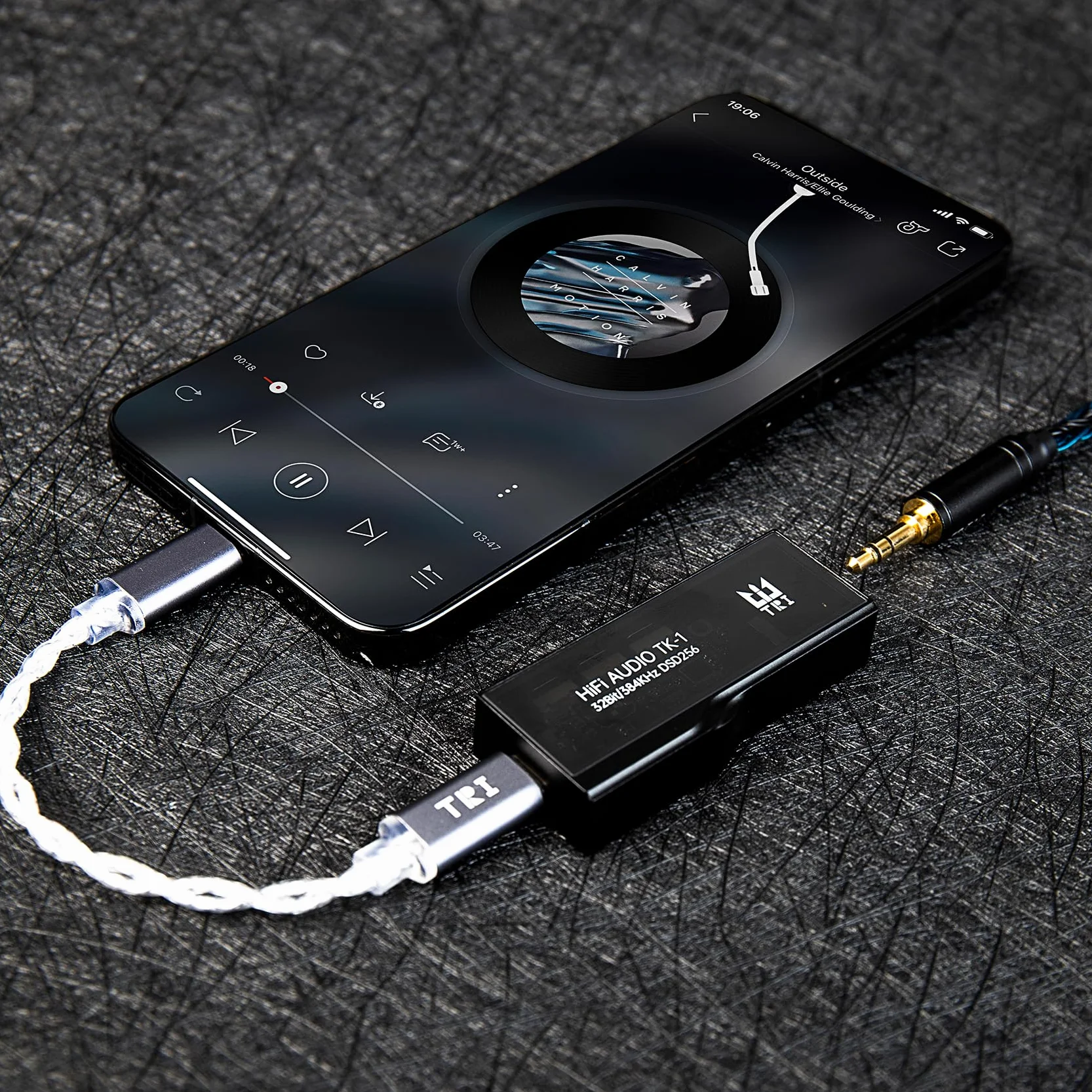 Yinyoo TRI TK1 Amplificatore per cuffie DAC Protable Dual CS43131 Chip 32Bit/384kHz DSD256 Dongle DAC per audio Hi-Fi con cavo adattatore USB-C a USB-C per jack per auricolari da 3,5 mm/4,4 mm