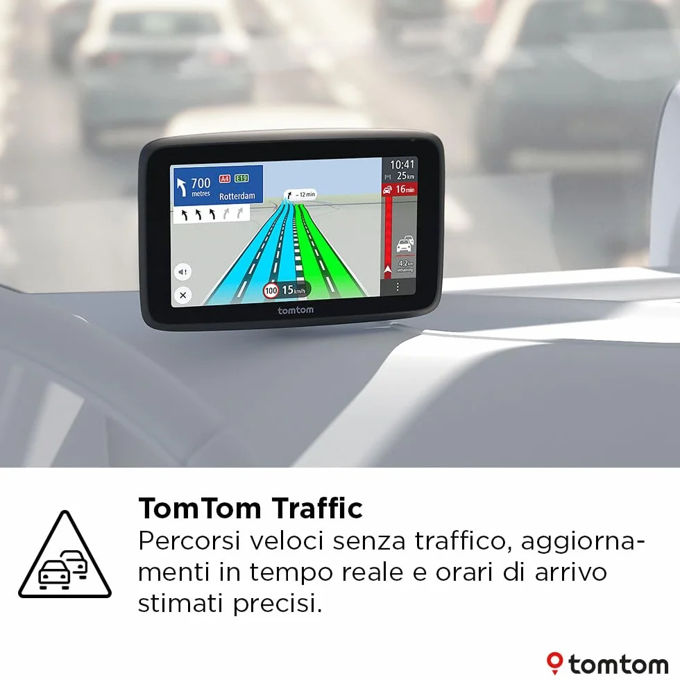 TomTom Navigatore per camion e bus GO Professional - 2a gen. (Touchscreen capacitivo da 5", mappe europee e info sul traffico in tempo reale. Progettato per camion e veicoli di grandi dimensioni)