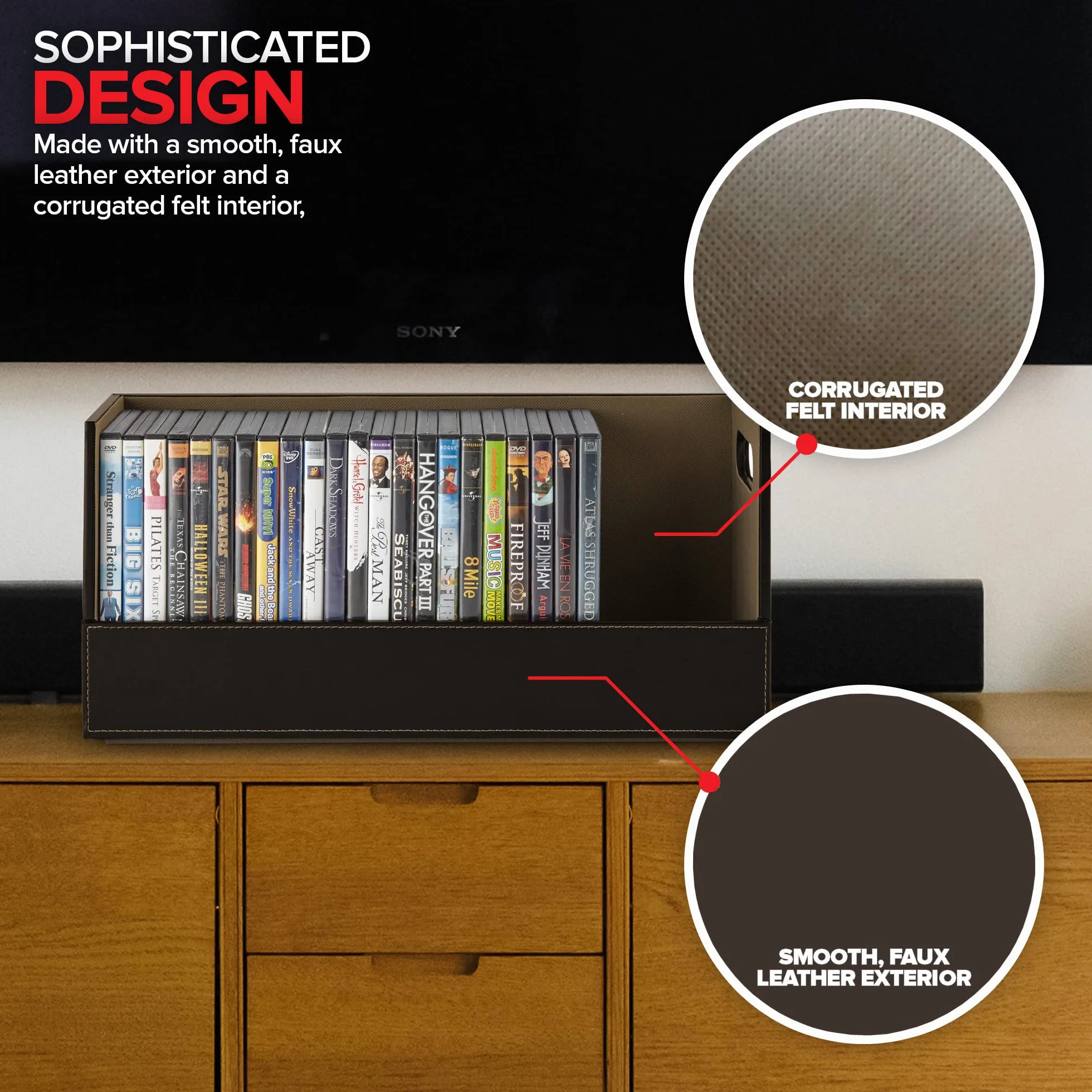Stock Your Home Contenitore per Dvd con Forte Apertura Magnetica - Vassoio Dvd per 28 Dvd, BluRay, PS4, Videogiochi per scaffali multimediali e organizzazione
