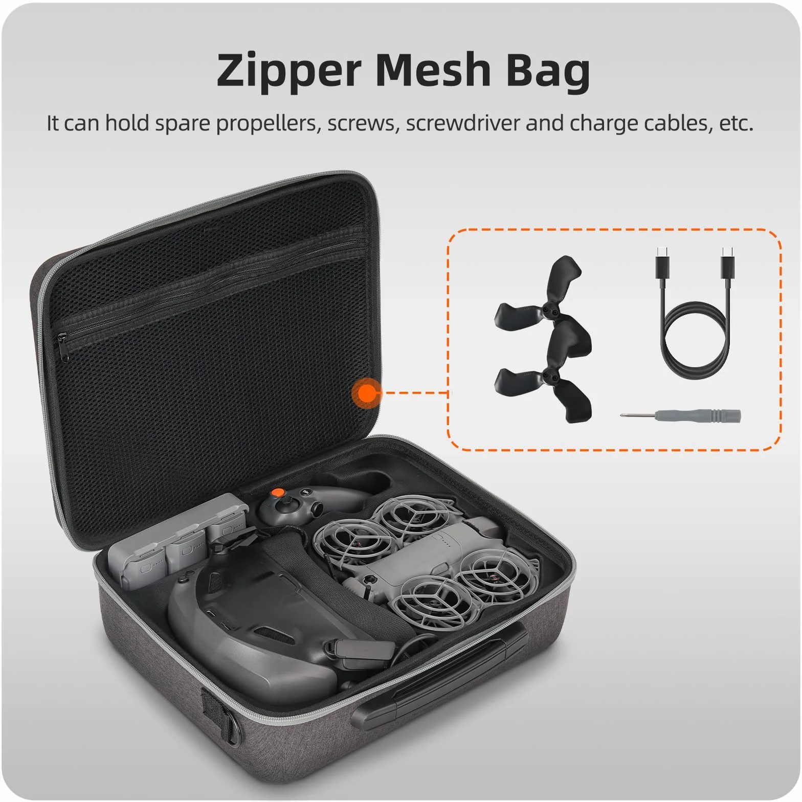 Borsa di Stoccaggio Rigida per DJI Neo 2 Motion Fly More Combo Borsa da Viaggio per DJI Goggles N3 Custodia Protettiva Impermeabile e Antigraffio con Tracolla Accessori per Drone