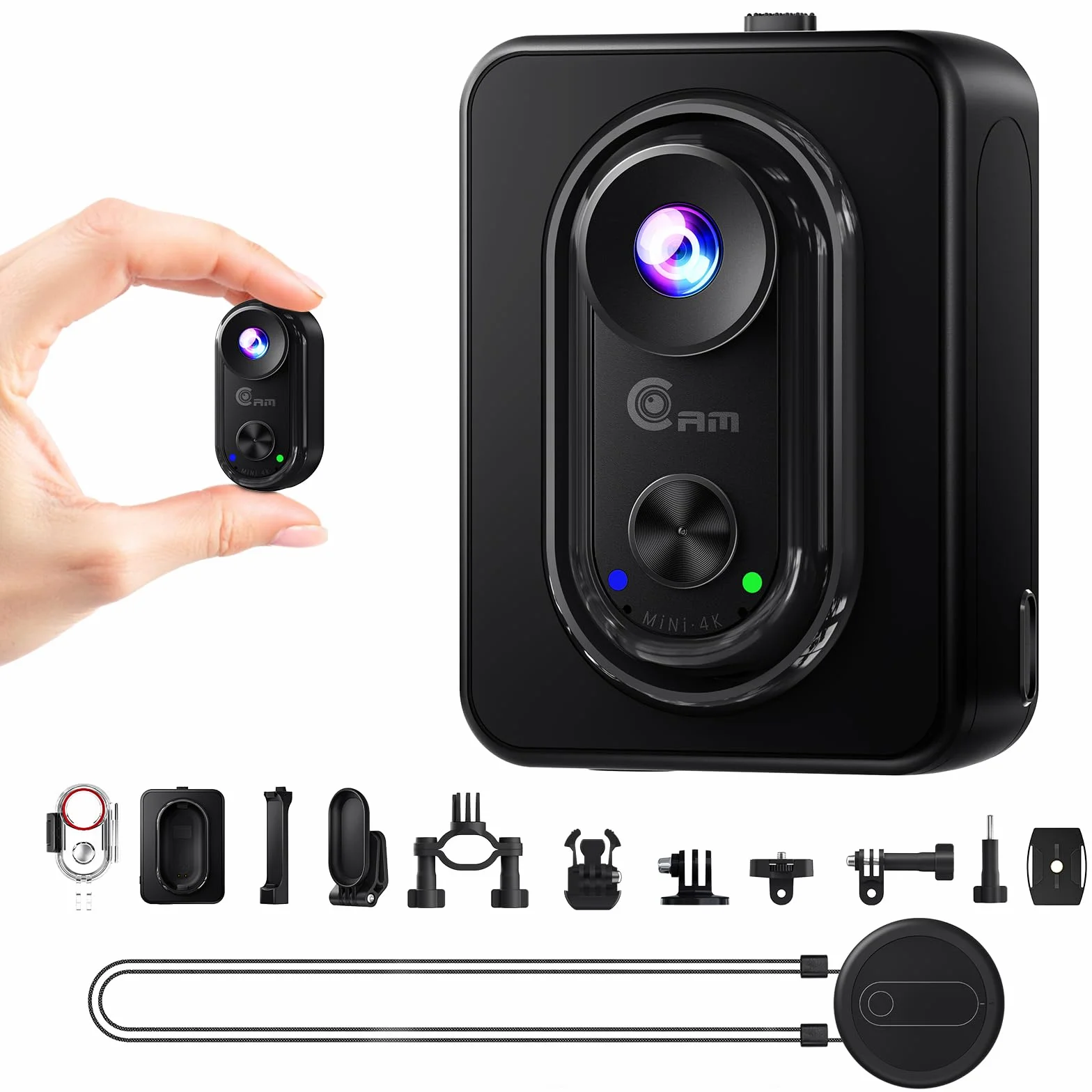 4K Mini Action Cam – Body Cam Magnetica con WiFi, Telecamera Indossabile con Stabilizzazione a 6 assi, Batteria Espandibile, POV Camera per Moto/Viaggi/Animali domestici/Casco