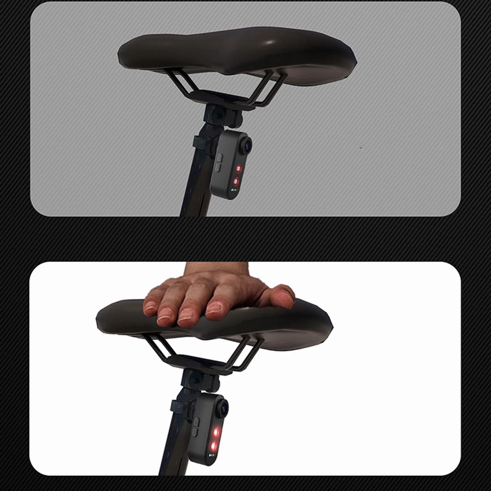 Camera da Ciclismo 1080p con Luce di Coda, Telecamera Posteriore in Bicicletta 1080p, Angolo di 140 ° Largo, IPX6, Registrazione del Loop, Supporto per App, per Montagna, Bici (64G)