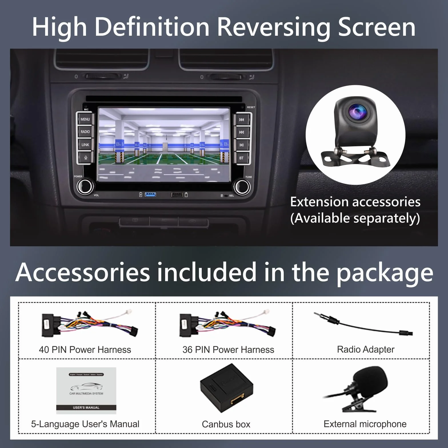 [Prestazioni Elevate] Linux Autoradio per Golf 5 6 Passat Jetta Caddy Polo cc Tiguan EOS Touran T5 Scirocco Wireless Carplay & Android Auto, con display IPS da 7 inch Bluetooth/FM/AM/USB/EQ/Touch