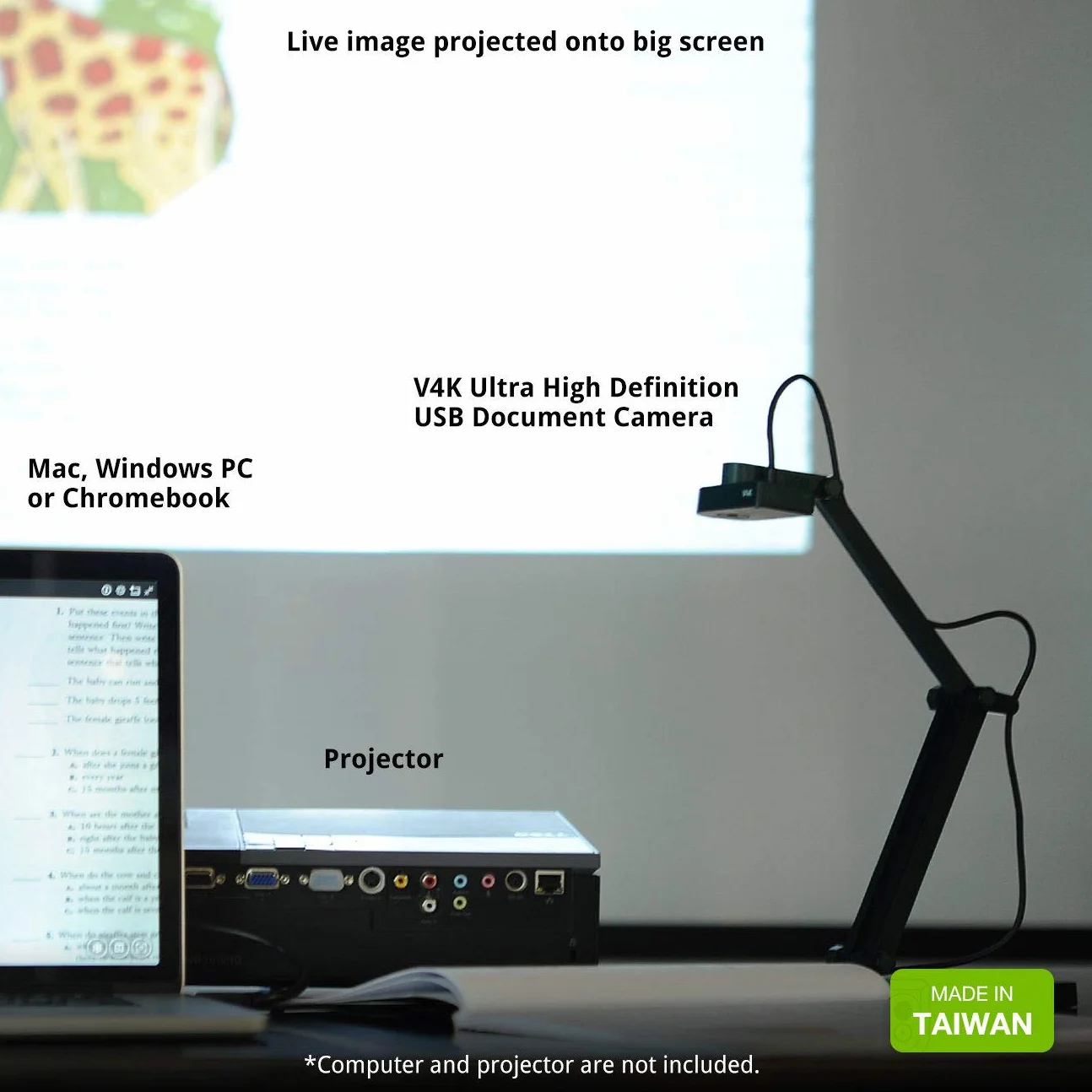 Ipevo V4K ultra High Definition USB telecamera documenti