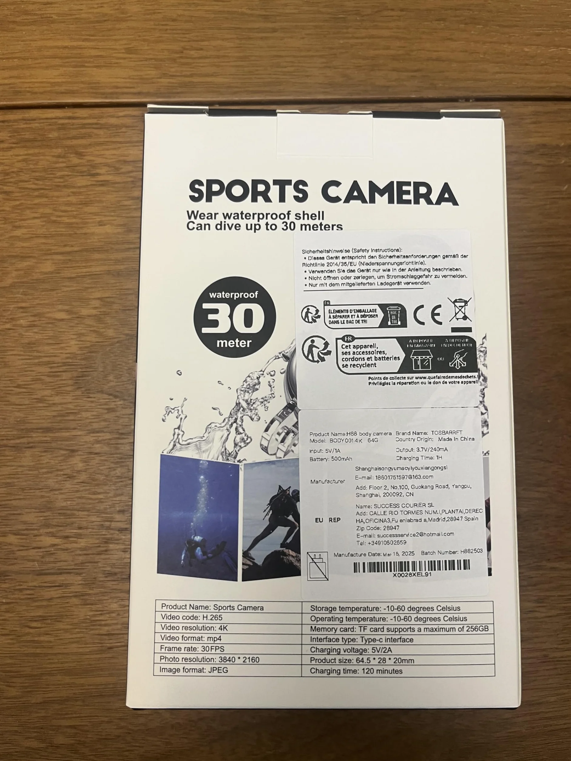 4K - Telecamera corpo 4K con tracciamento audio e video, impermeabile, magnetica e con clip a 360°, batteria da 120 minuti per ciclismo, passeggiate con animali (4K-P-64G)