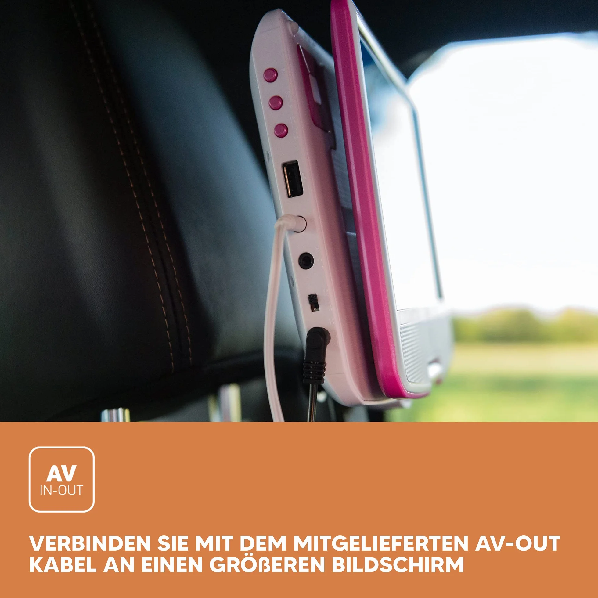 Lenco DVP-910 Portable DVD player Convertibile Nero, Rosa 22,9 cm (9")
