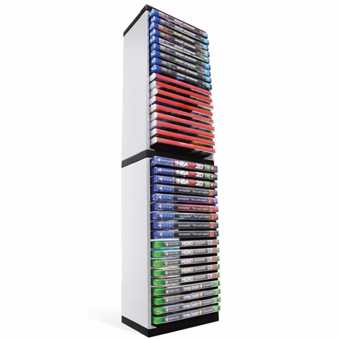 Rack per dischi PS5, ABS, Bianco e Nero, 1 ripiano, Storage per PS5
