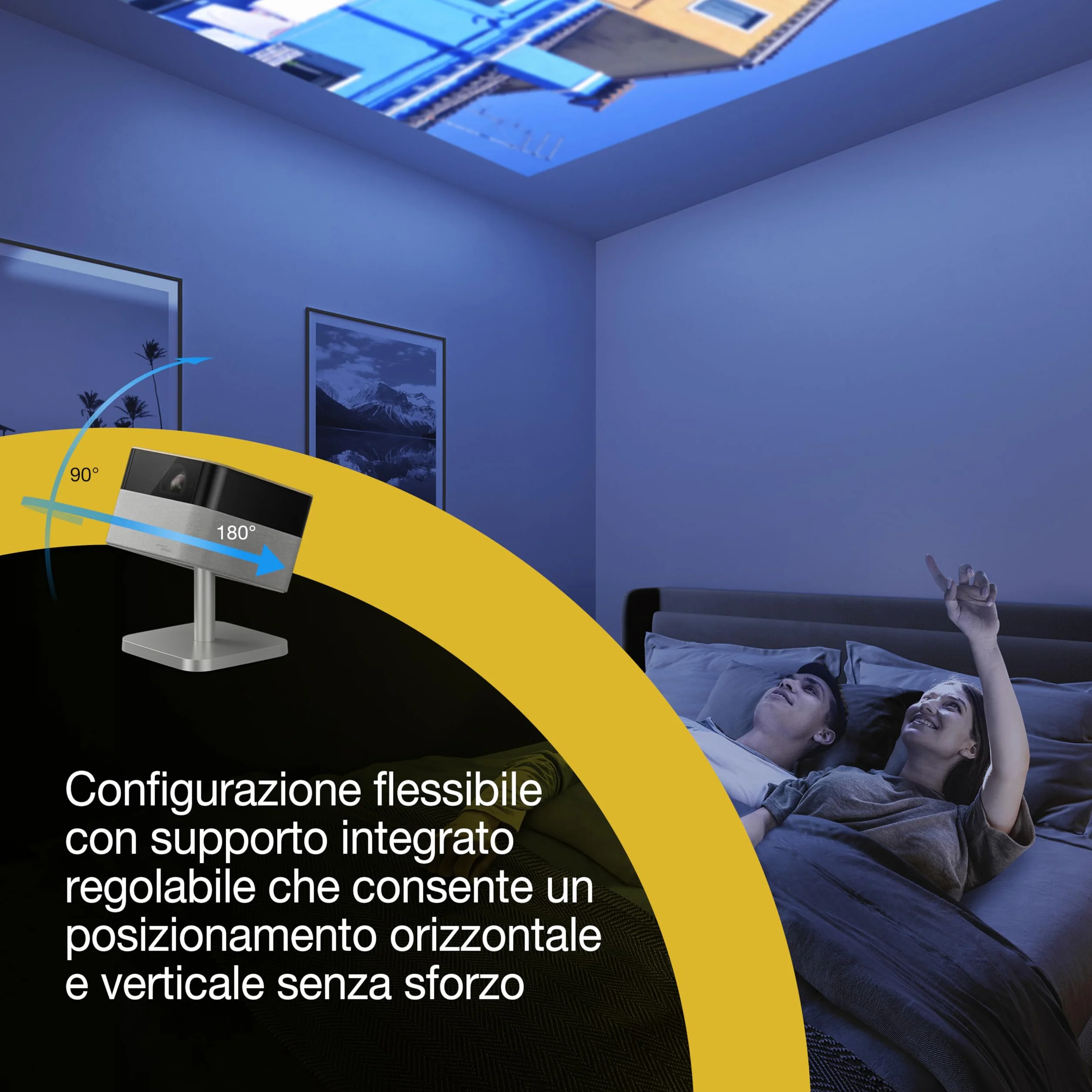 Epson Lifestudio Plus EF-72 | Videoproiettore per Smart TV portatile 4K PRO-UHD | 1.000 lumen | 3LCD x RGB-LED | Sound by BOSE| Google TV | Configurazione semplice | Display 150'' | Garanzia 5 anni