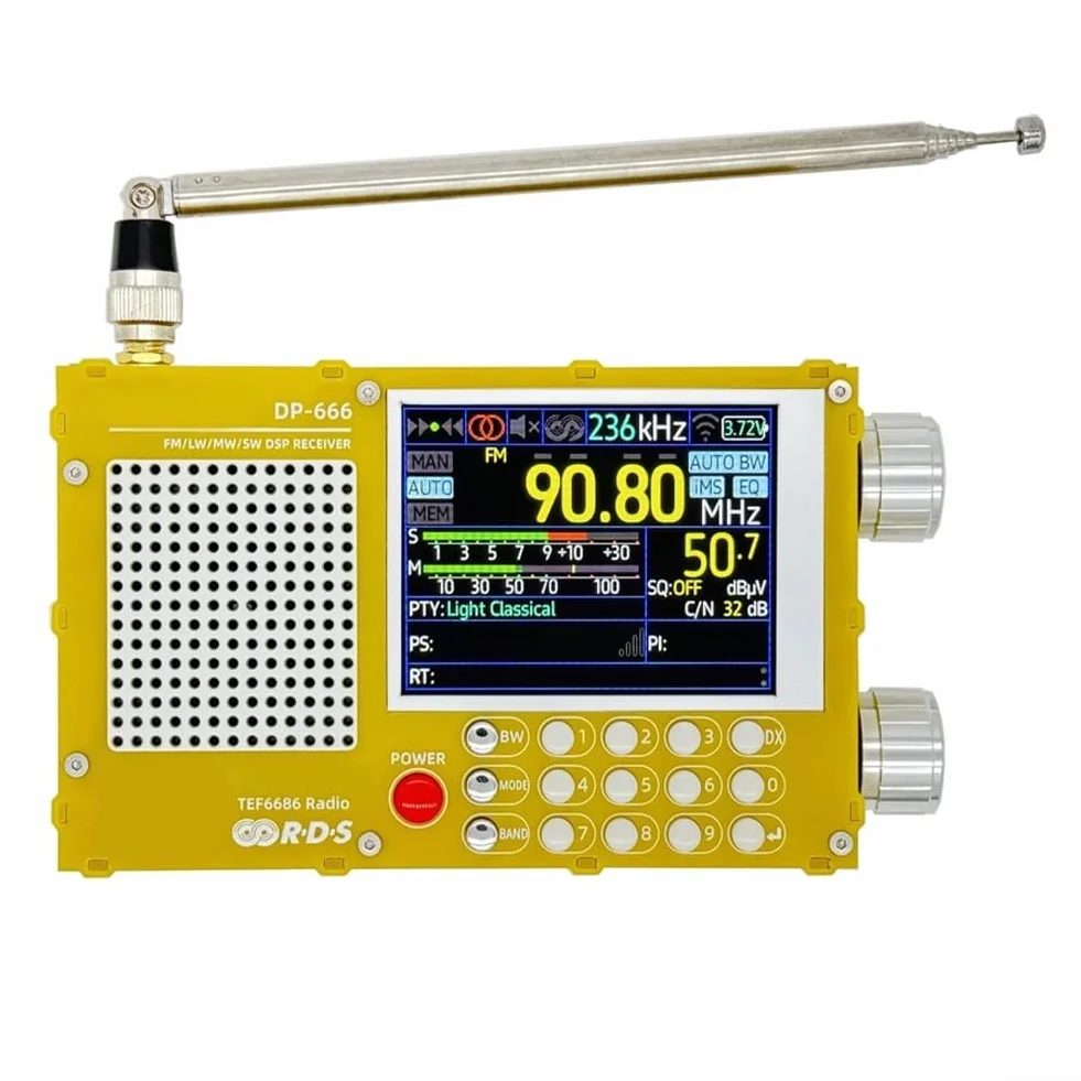 Radio digitale portatile DP-666 TEF6686, radio FM/AM/FM a onde corte, schermo LCD touch resistivo 2,8 pollici