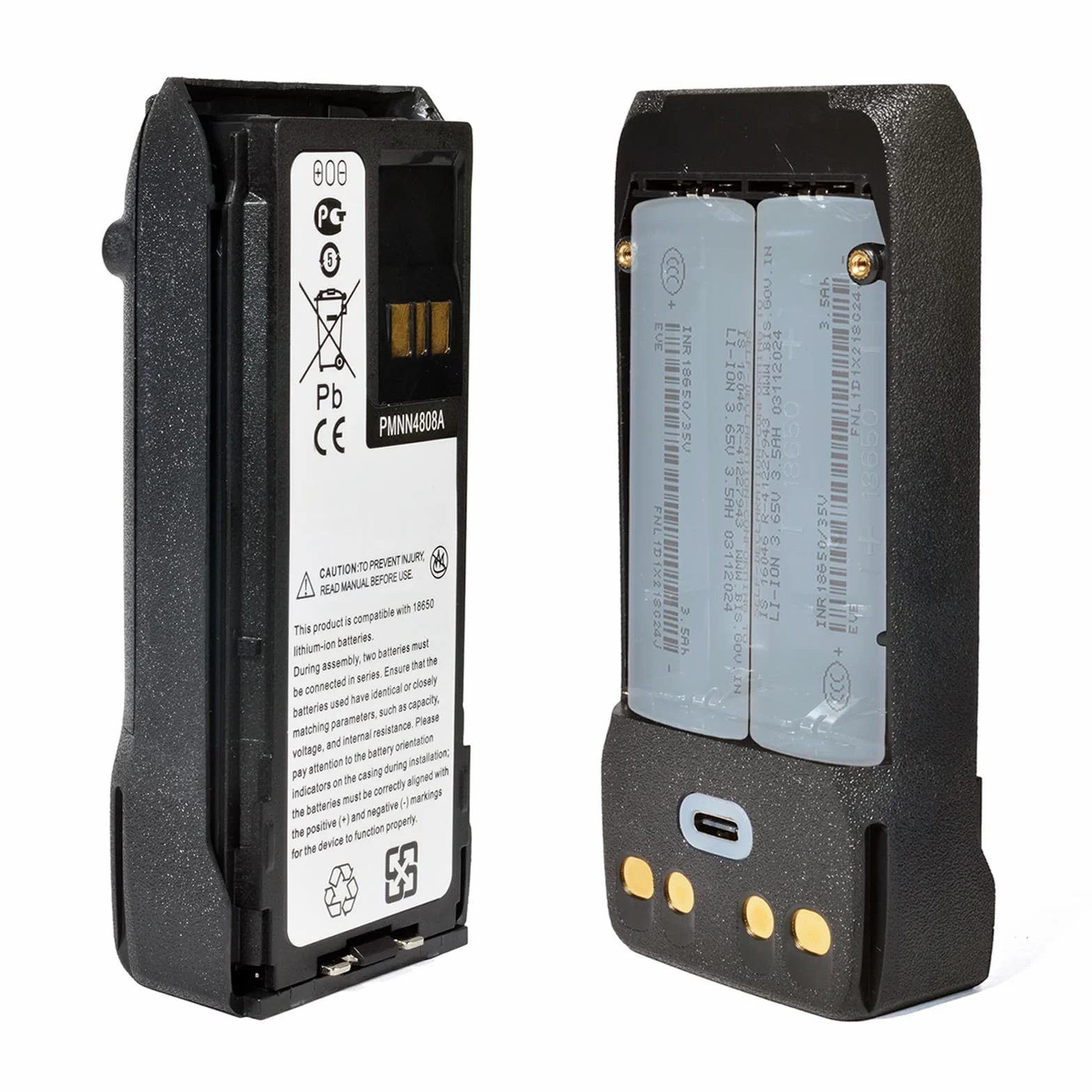 Batteria Ricaricabile PMNN4808A per Motorola R7 R7A, 18650 Piatte Nero