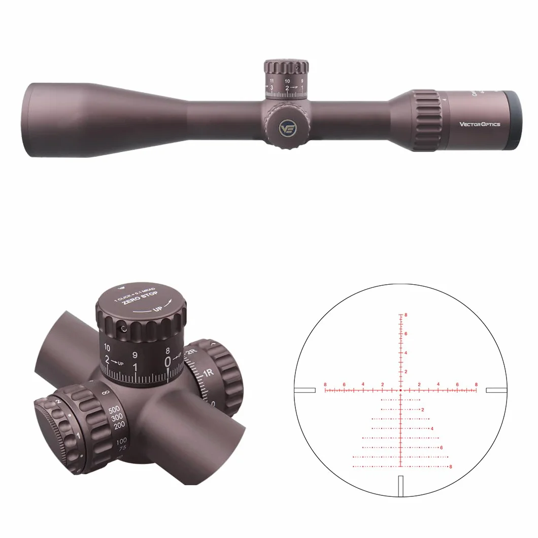 Vector Optics SCOL-43 Continental x6 4-24x50SFP Coyote FDE - Cannocchiale per sport, airsoft e caccia, fucile ad aria compressa, mirino per fucile, scopa rifle scope, ampia gamma di accessori
