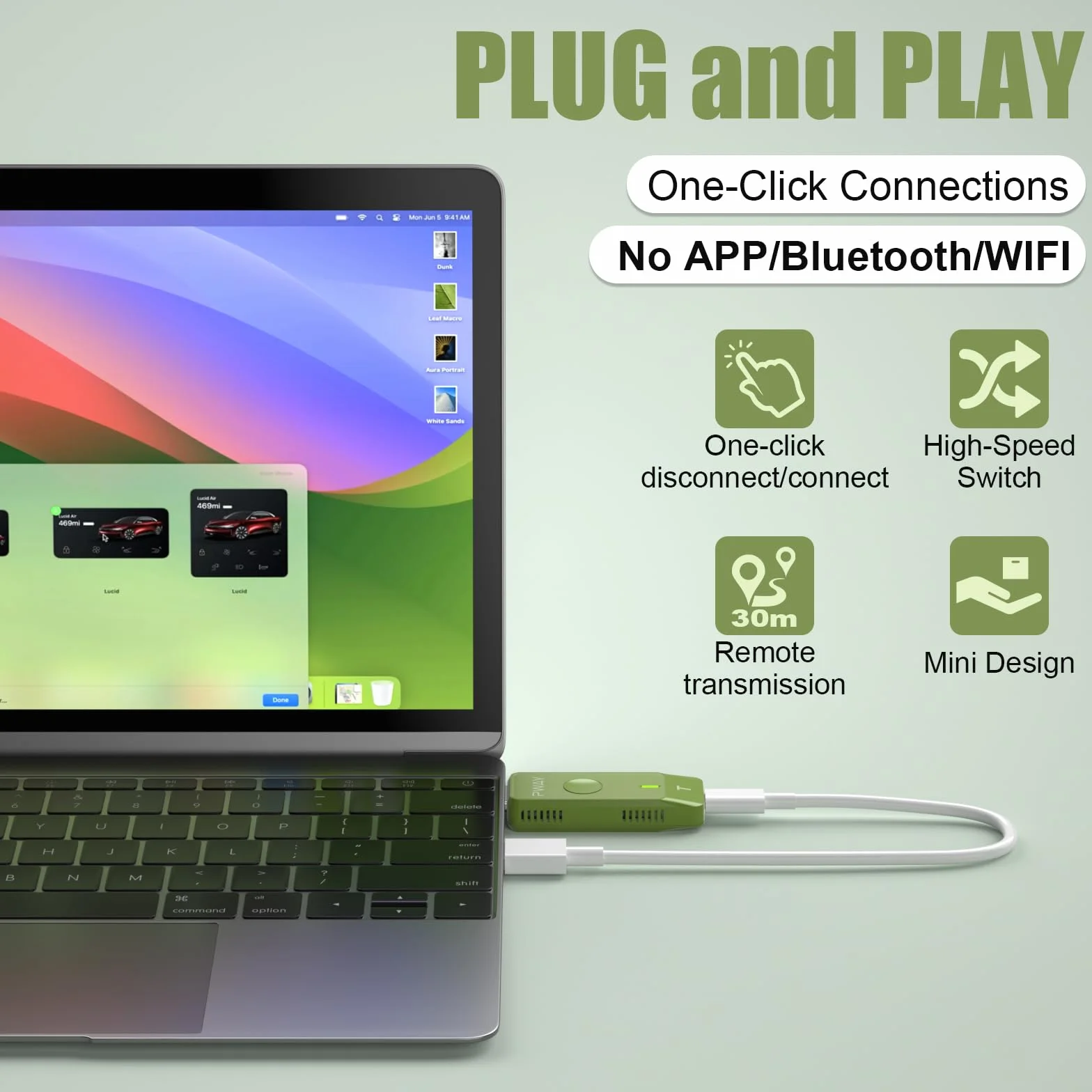 Trasmettitore e Ricevitore HDMI Wireless - Kit Estensore Portatile Plug & Play 2.4G/5G per Streaming di Video e Audio su Monitor da Laptop/PC/TV Box/Proiettore
