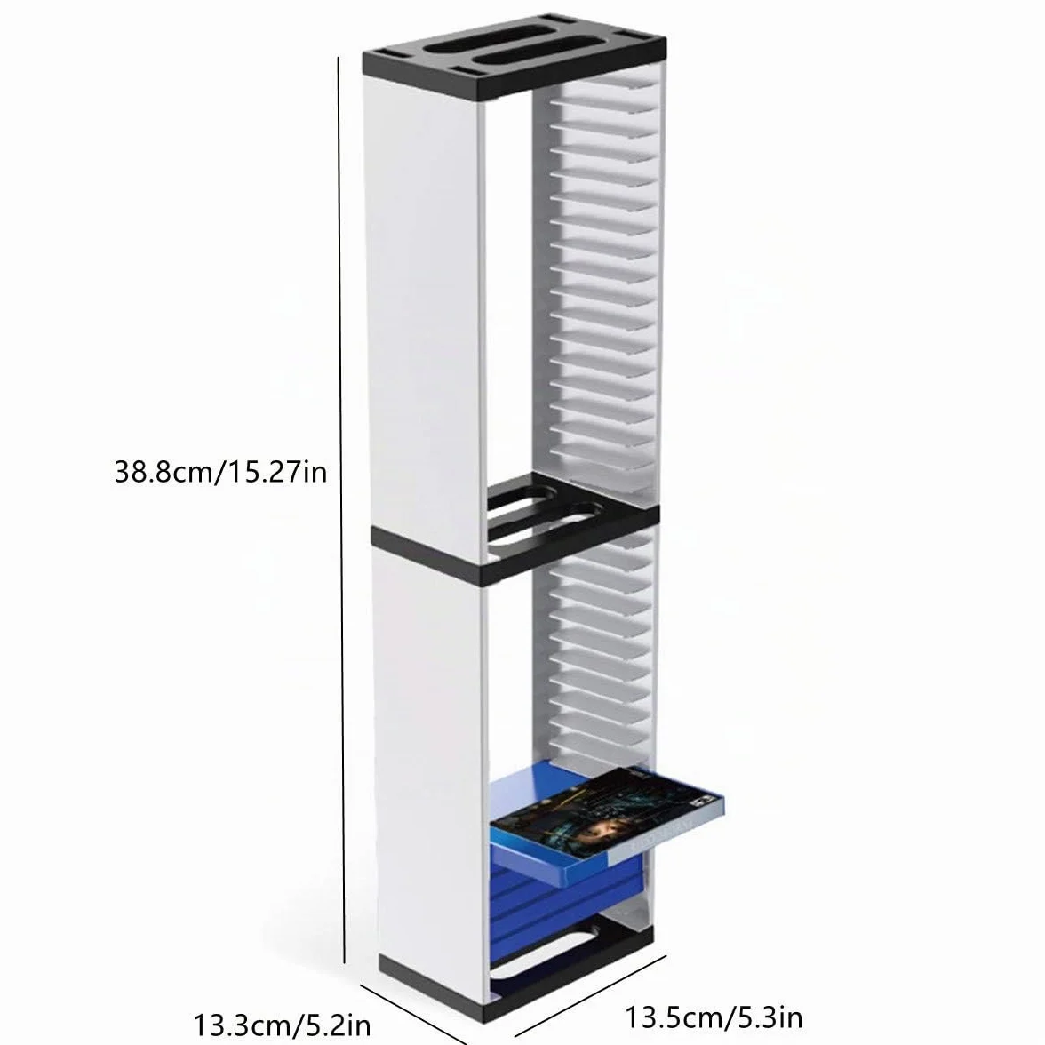 Queen.Y Supporto per Rack Torre di Archiviazione per Scatola di Dischi di Gioco per Ripiano di Archiviazione PS5 con 36 Pezzi di Dischi di Gioco, Supporto per Xbox Switch Games