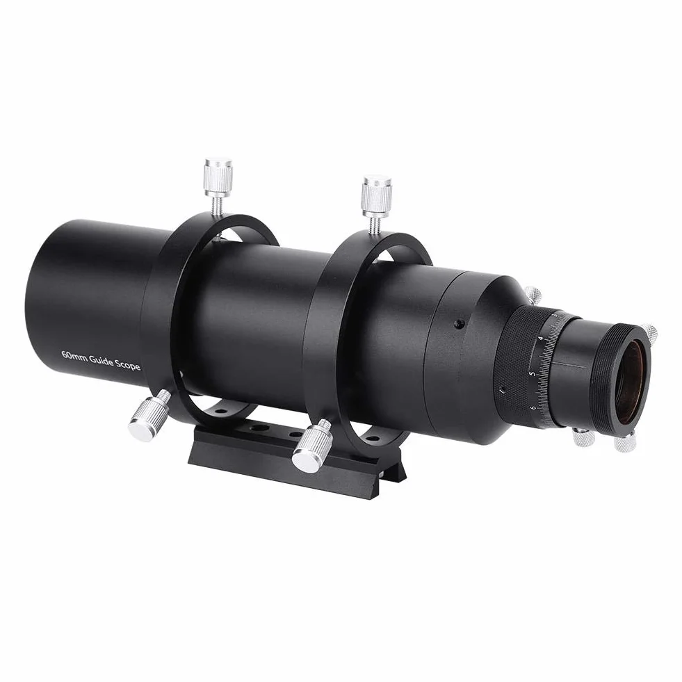 Cannocchiale da ricerca 60mm con lunghezza focale 240mm Focalizzatore in lega di alluminio con doppio focalizzatore elicoidale e staffa per telescopio astronomico
