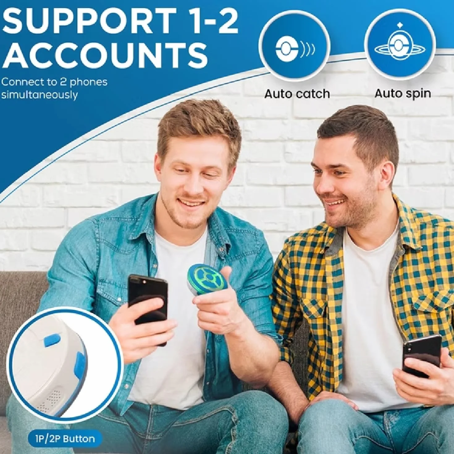 MEGACOM DuoMon 3 Auto Catcher Go, Versione Aggiornata per Cattura Automatica dei Pokmon,Supporta Due Account, Connessione Wireless 20m/65ft,Controllo tramite App,Notifica di Messaggi