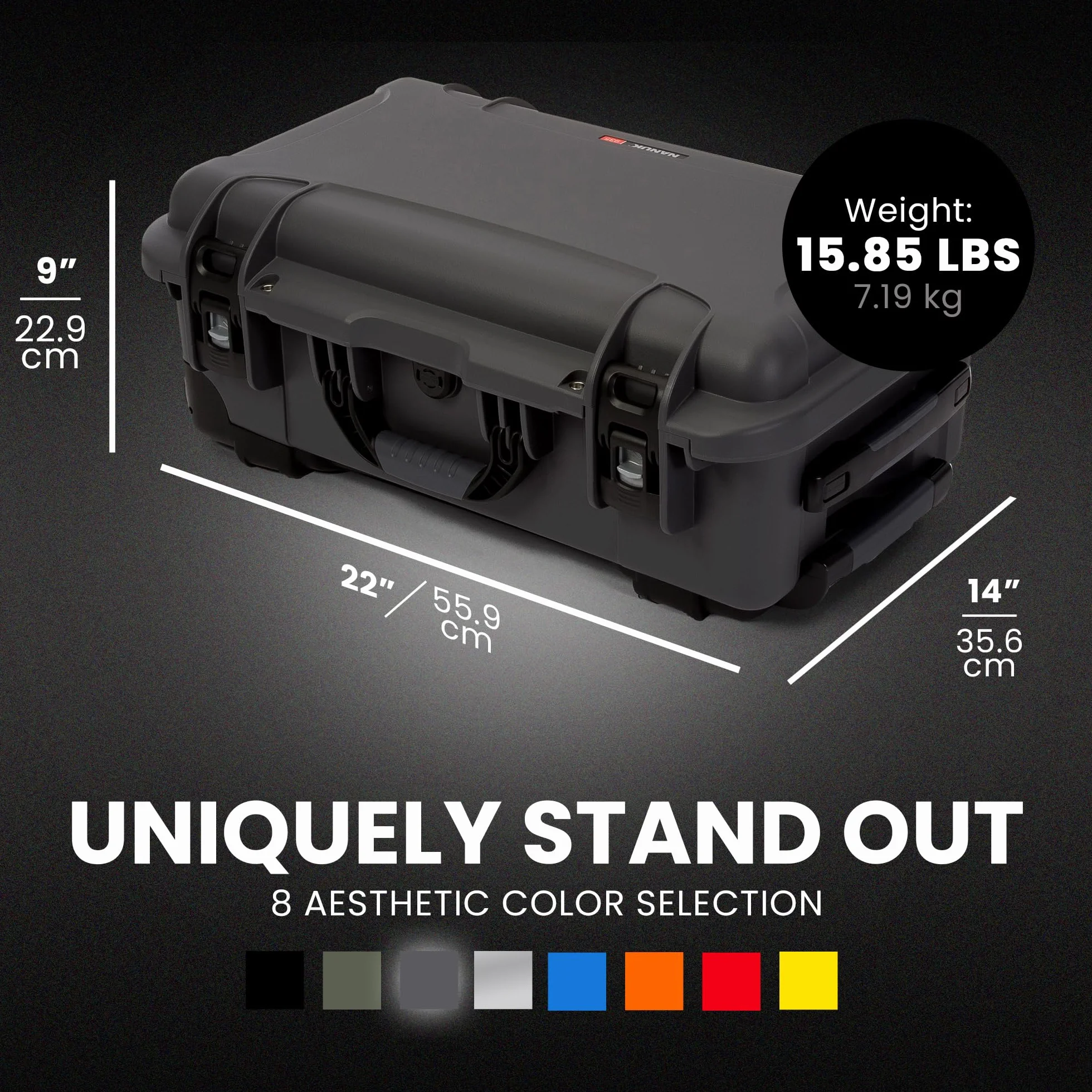 NANUK 935 Pro Photo Kit - Valigia rigida impermeabile per fotocamera, con divisori imbottiti e ruote, 56 x 36 x 23 cm - Antipolvere e resistente agli urti, bagaglio a mano