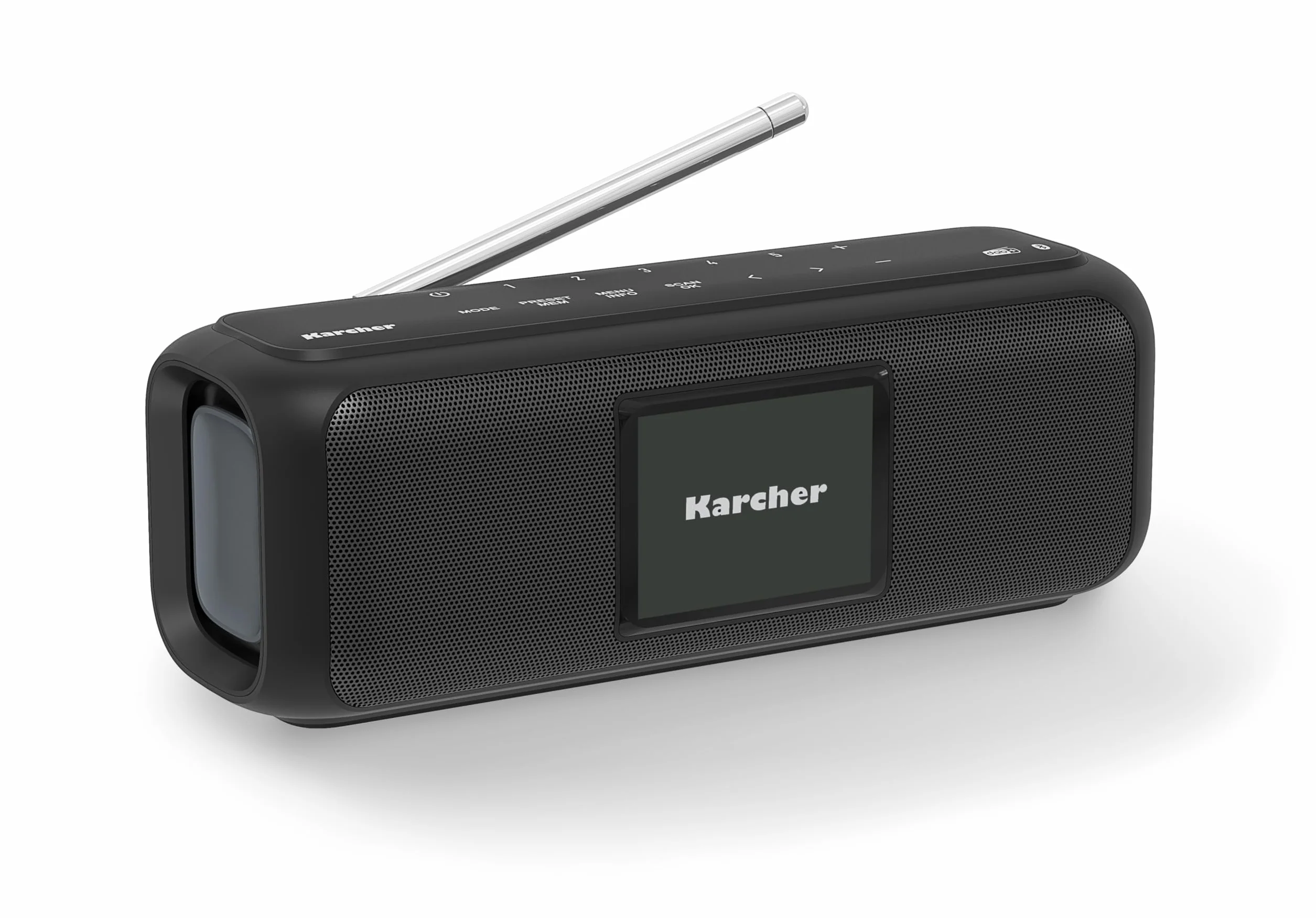 Karcher DAB Go - Altoparlante portatile Bluetooth e radio digitale DAB+, radio FM con display a colori da 2, 4", suono stereo da 5 Watt, batteria USB-C, colore: Nero