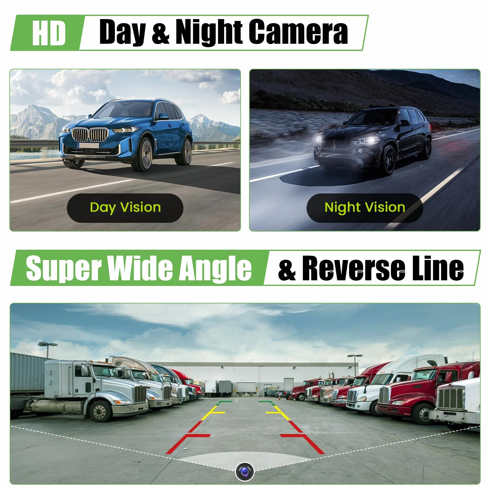 Telecamera di retromarcia wireless IP68 impermeabile con visione notturna, camera grandangolare con monitor display TN da 4,3 pollici, dispositivo di visione notturna ad alto rendimento