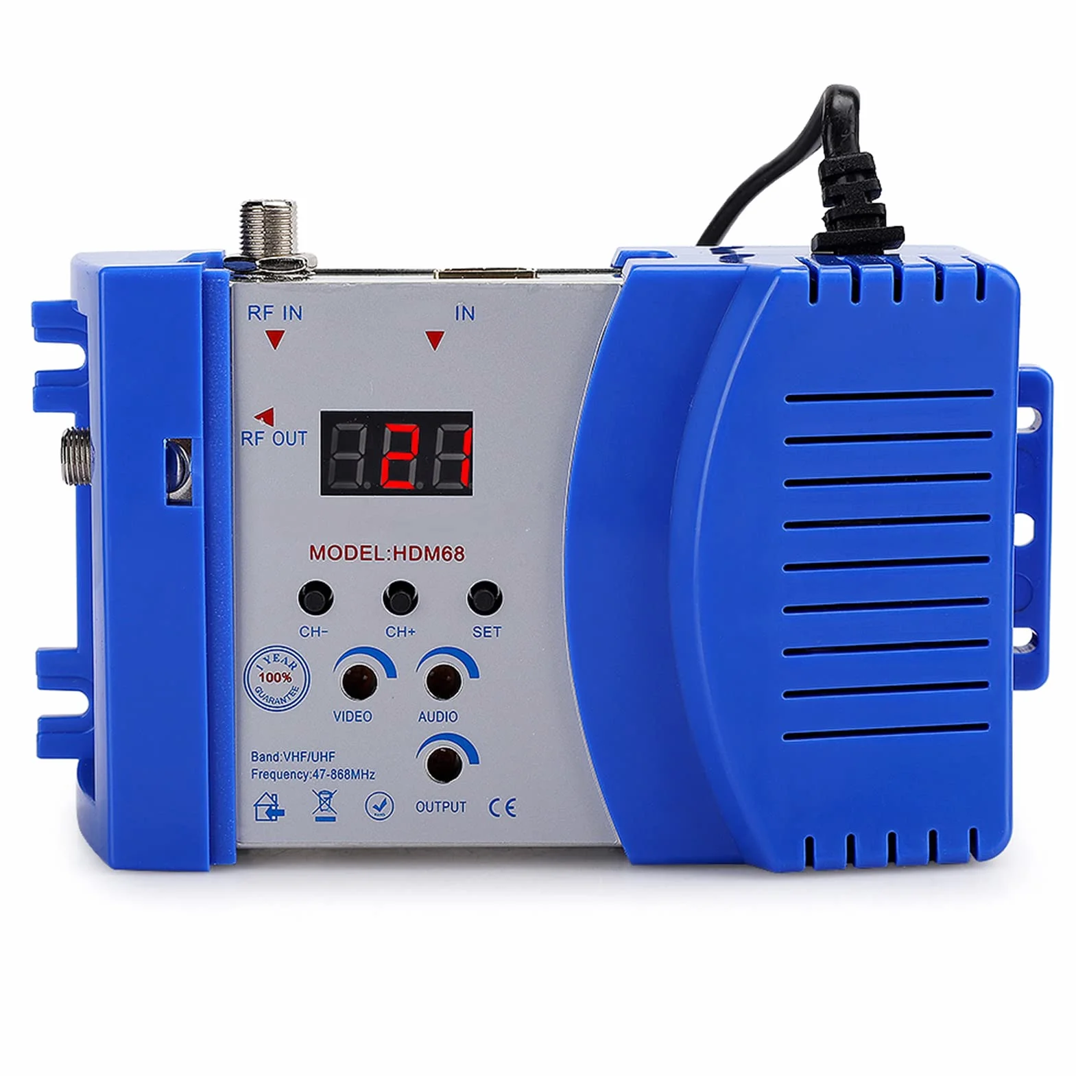 Modulatore digitale HD HDM68 HDMI PAL NTSC RF VHF UHF 100-240V Spina UE
