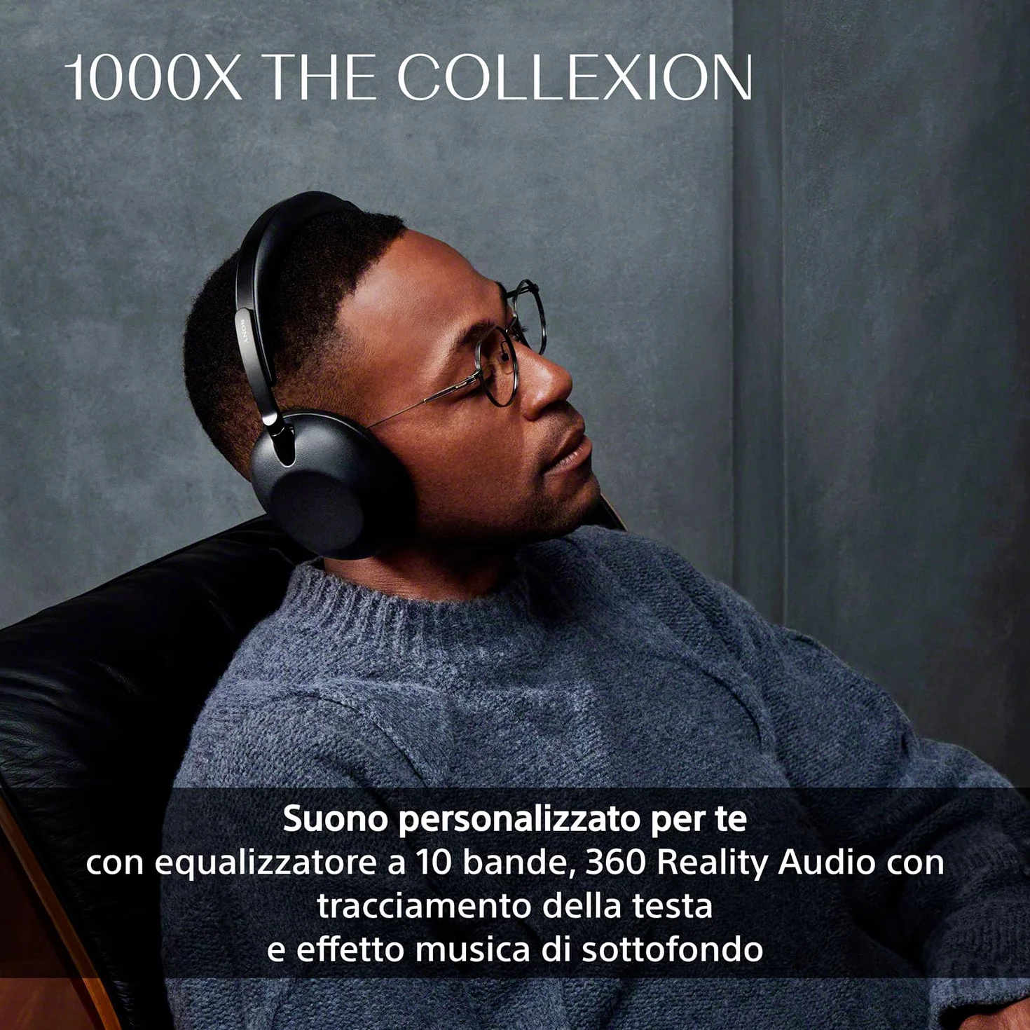 SONY 1000X THE COLLEXION cuffie wireless Bluetooth over-ear di lusso, Hi-Res, premium Noise Cancelling, audio spaziale 360, custodia resistente, compatibili con iOS e Android – Black, nuovo modello