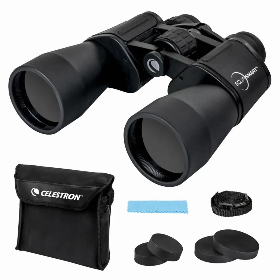 Celestron – EclipSmart Safe Solar Eclipse Binocolo – Binocolo solare grande e potente 12x50MM – Esclusivo binocolo solare – Viste cristalline del sole, eclissi solari, transiti e macchie solari