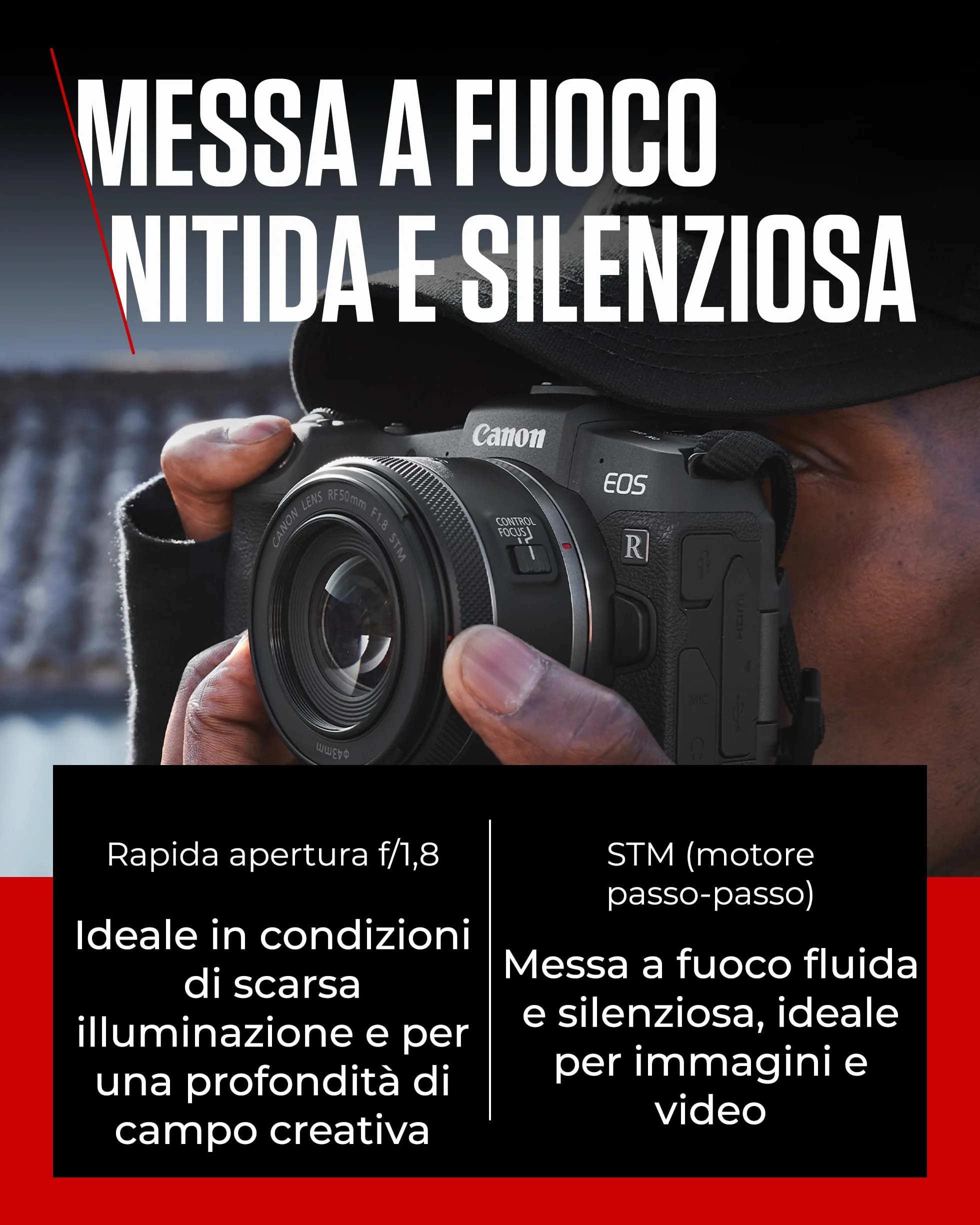 Canon Obiettivo RF 50mm F1.8 STM Compatto e Leggero per Fotocamere EOS Serie R