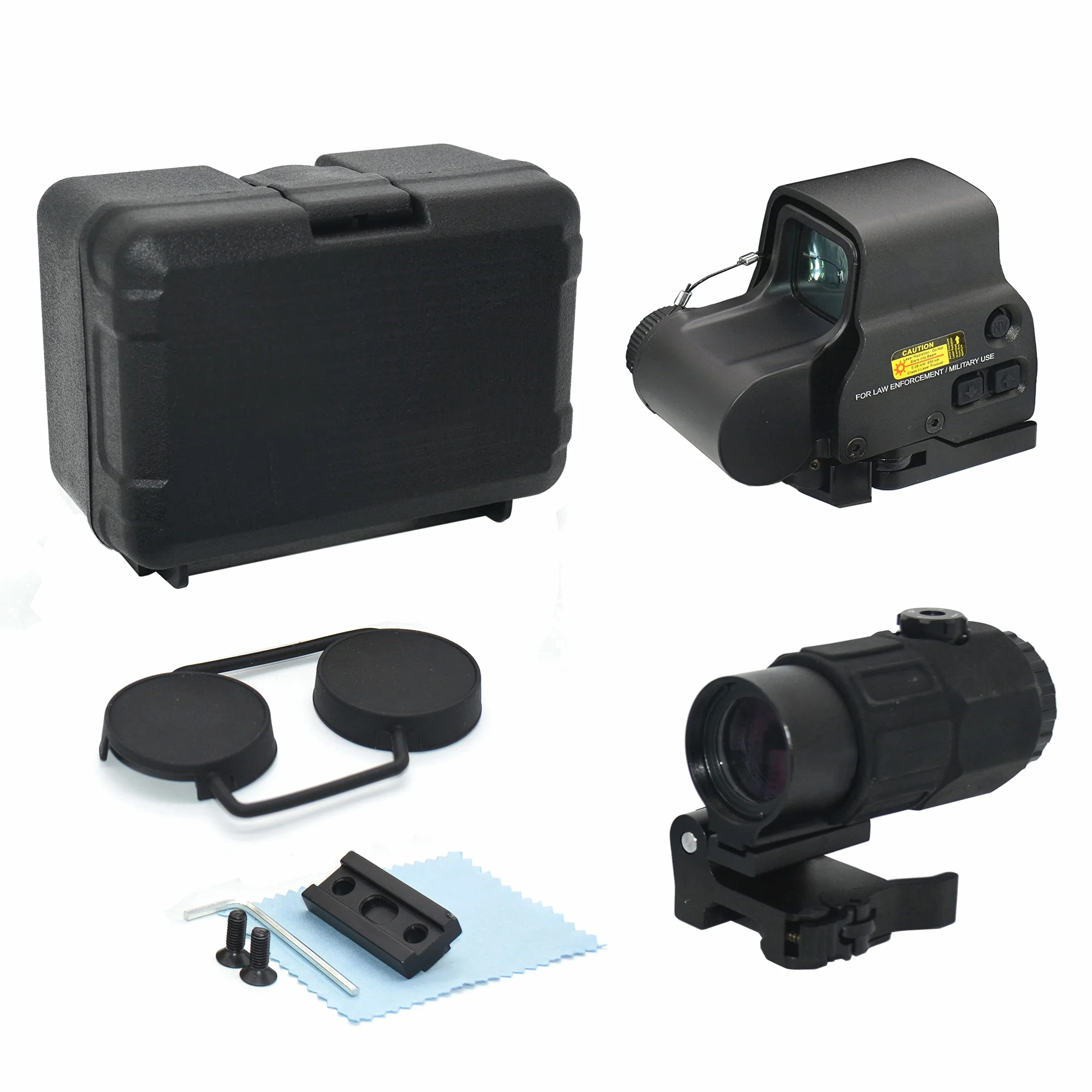 Mirino 558+G45 dot reflex e combo con lente d'ingrandimento 5X, mirino ottico olografico ibrido