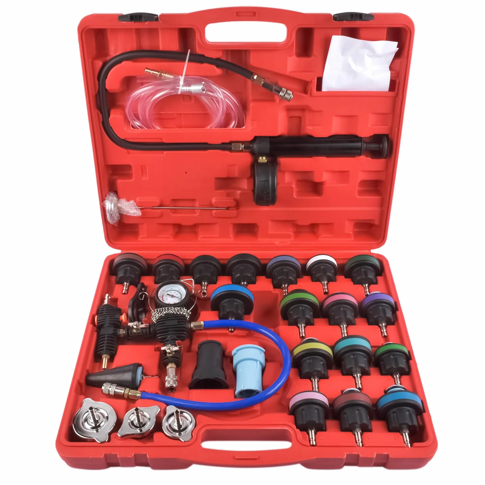 Radiatore Pressione Tester Kit 28 Pezzi per Auto Sistema di Raffreddamento