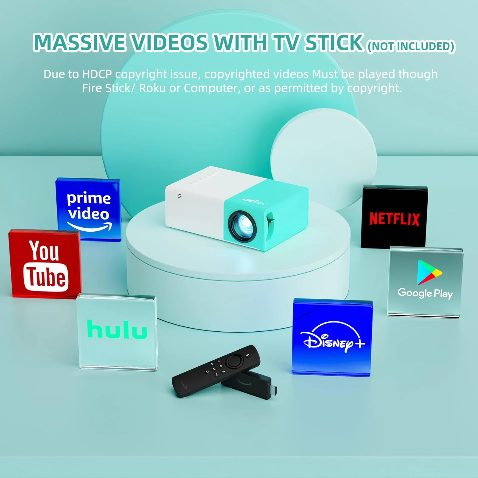 Mini Proiettore Portatile, wepvo WiFi Proiettore, Schermo del Telefono può Essere Specchiato al videoproiettori in Modalità WiFi, Proiettor LED per Home Theater con Interfacce USB HDMI (YG300Plus)