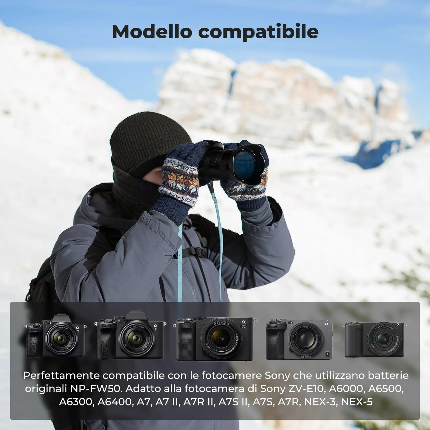 K&F CONCEPT NP-FW50 Batteria Caricabatterie a Doppio Ingresso Compatibile con Sony ZV-E10 A6500 A6400 A6300 A6000 A7 A7II A7RII A7SII A7S A7R A7R2 NEX-3 NEX-5