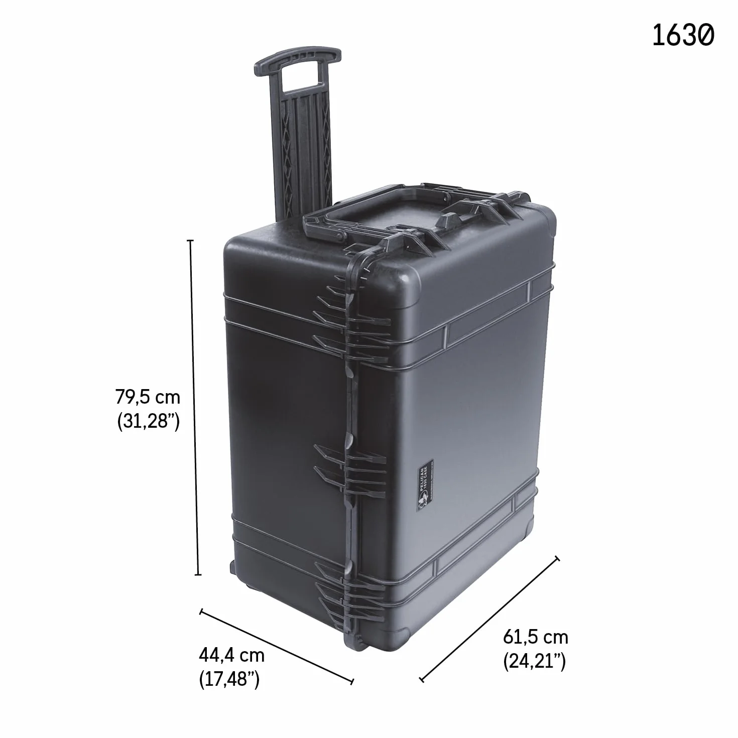 PELI 1630 Valigia per il Trasporto di attrezzature per la Produzione di foto e Video, IP67 Impermeabile e a Prova di Polvere, Capacità di 148L, Prodotto in USA, Con Inserto in Schiuma, Colore Nero