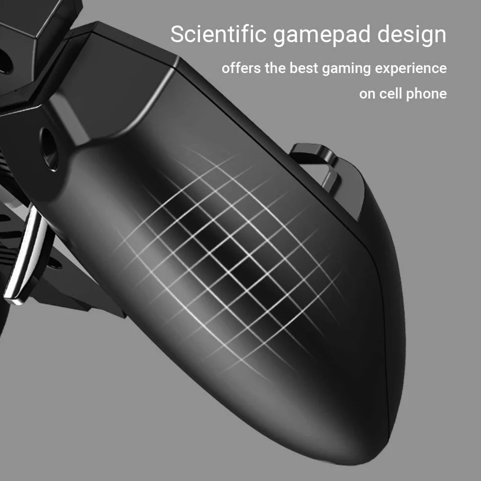 Ozkak Mobile Controller con Fan Ventola Raffreddamento, Smartphone Trigger 6 Finger L1 R1 L2 R2 per PUBG COD Telefono Cellulare iPhone iOS Android Larghezza da 67 a 90 mm