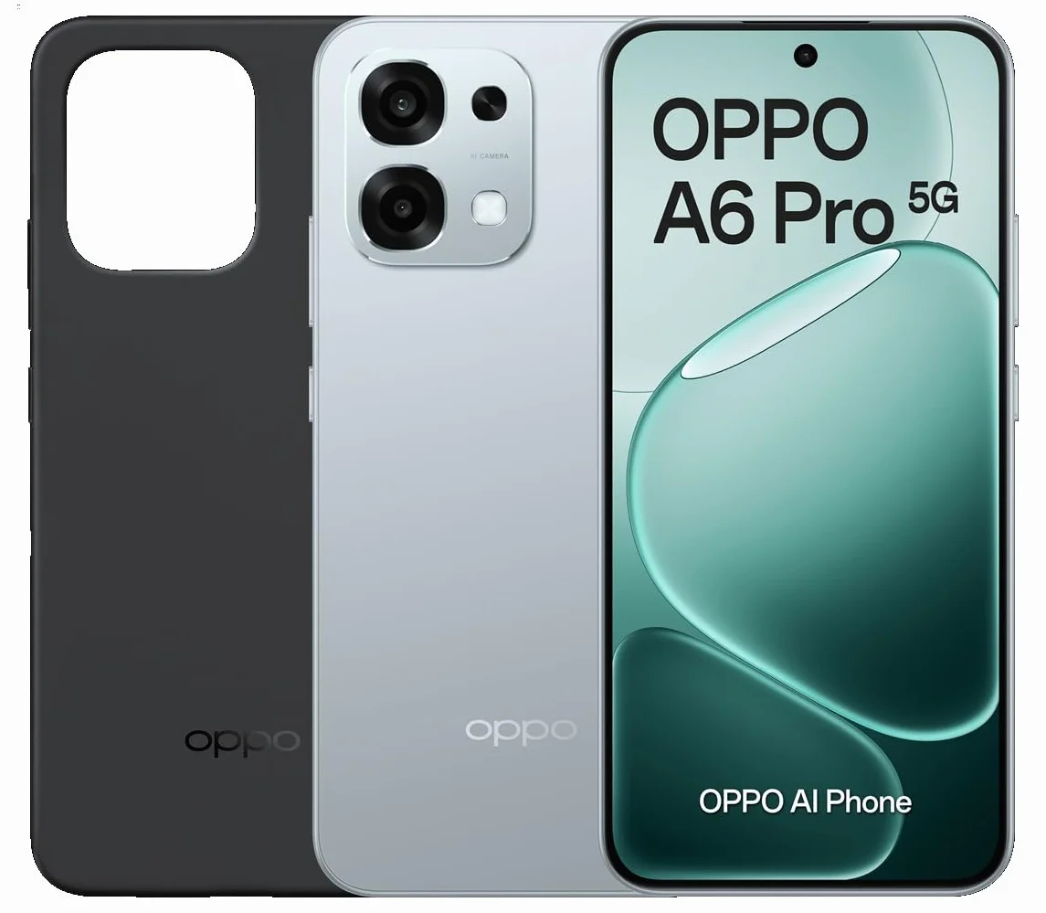 OPPO A6 Pro 5G - Smartphone sbloccato con IA, 8 GB RAM + 256 GB, batteria 6500 mAh, ricarica rapida 80 W, schermo AMOLED 120 Hz, IP69, fotocamera 50 MP AI, Dual SIM, versione spagnola, titanio