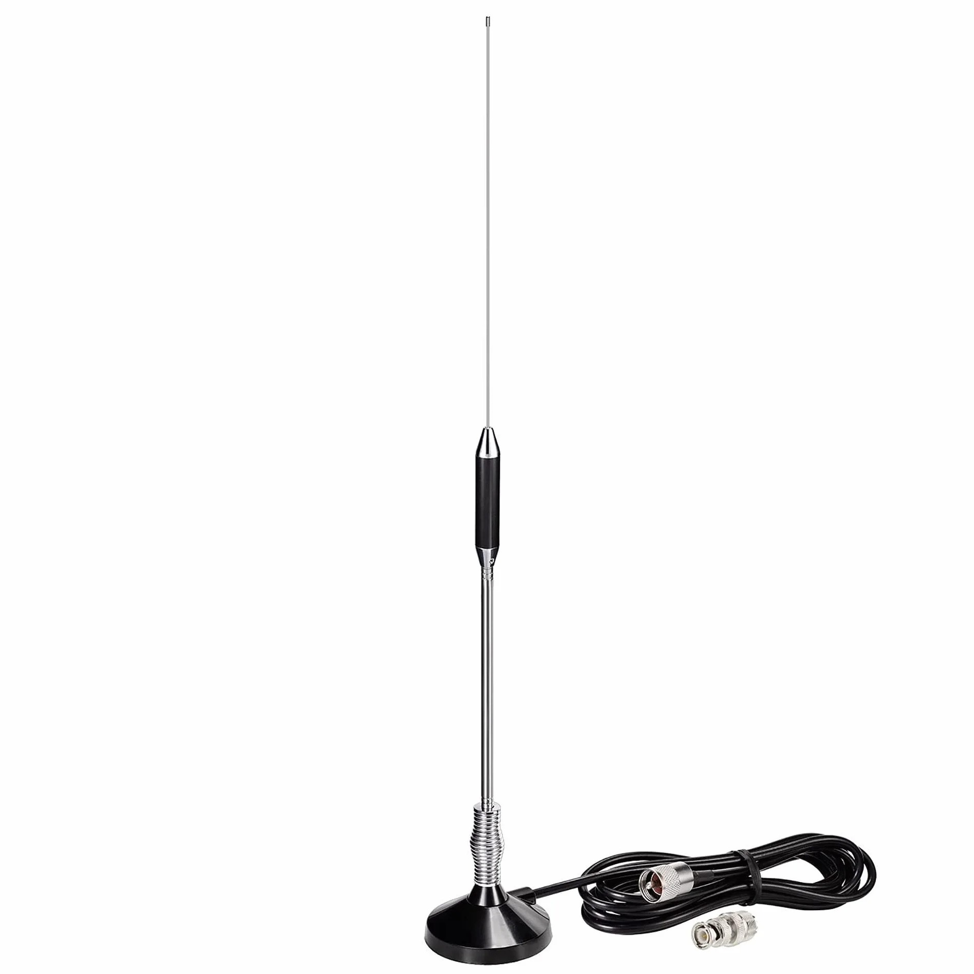 Bingfu Antenna CB Veicolare Camion Camper Auto 27MHz Base Magnetica PL259 e BNC Compatibile con Cobra Midland Uniden Maxon President Radio CB Mobile/Bobina di Rame Interna/Acciaio Inossidabile