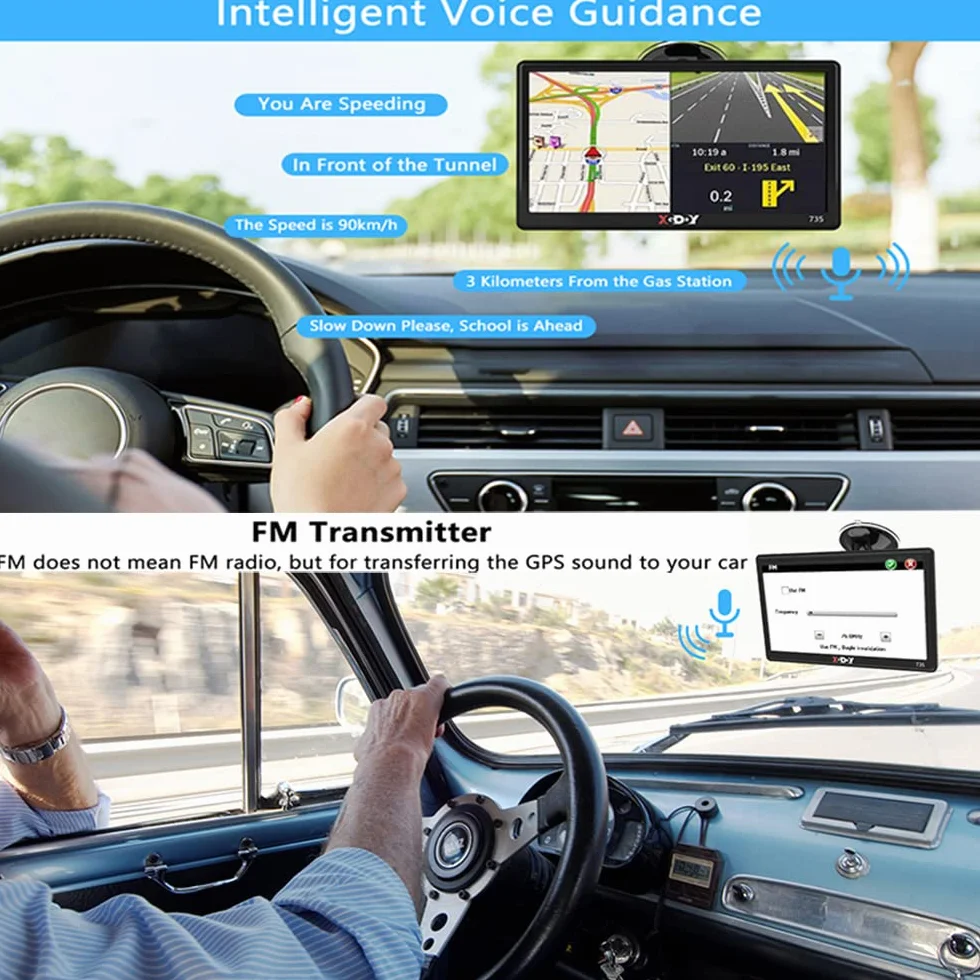 HEYOUTH Sistema di navigazione GPS 7 pollici, mappe Europa 2026, aggiornamenti mappe gratuiti, guida vocale, avvisi autovelox, touch screen, supporto parabrezza/cruscotto