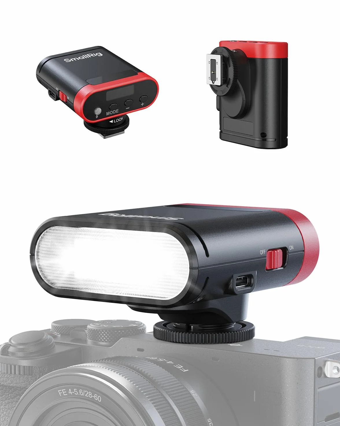 SMALLRIG RS20 Mini Speedlite Flash, fotocamera portatile Flash con batteria 2000 mAh, 12 flash indice, ricarica USB-C