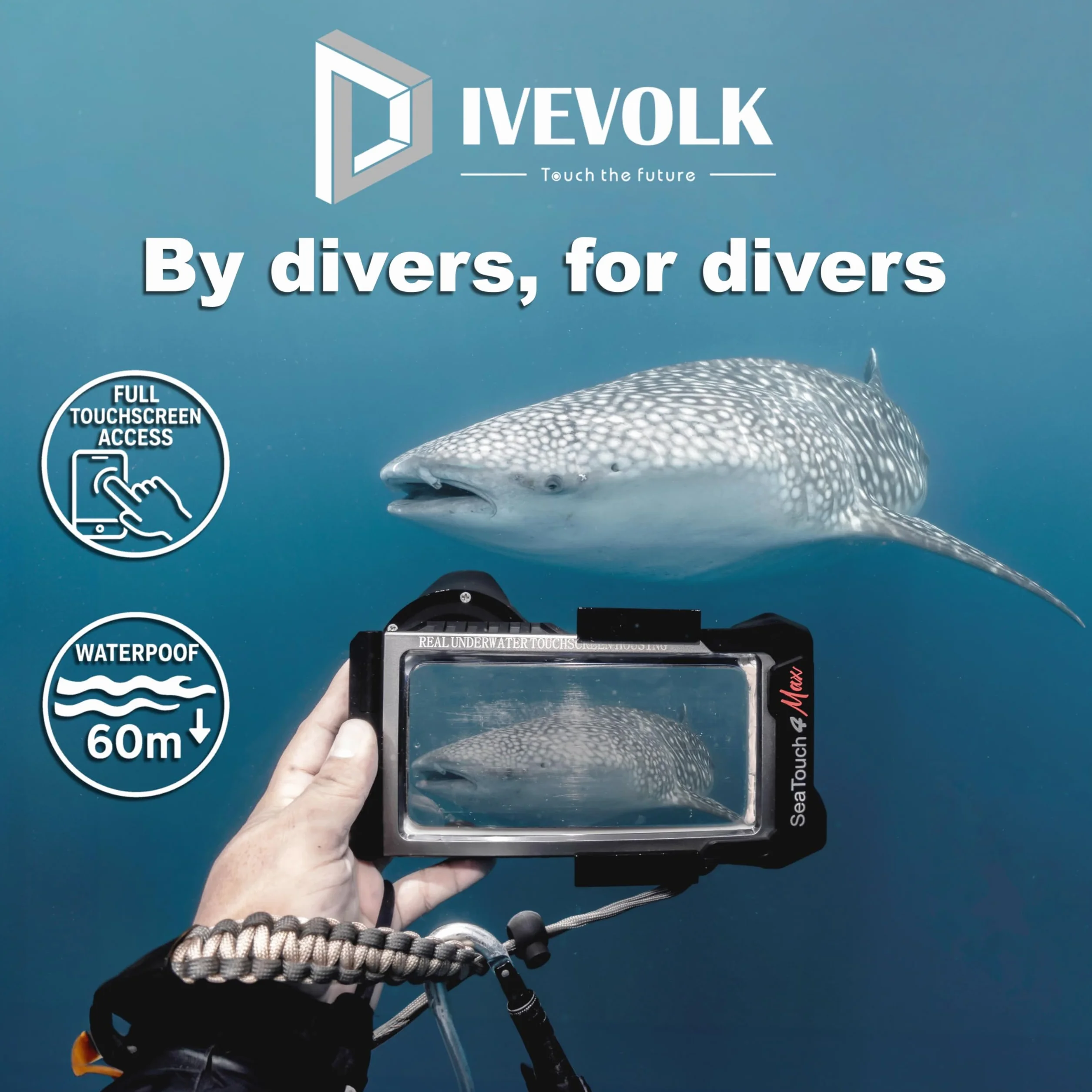 DIVEVOLK Seatouch 4Max custodia impermeabile per iPhone 12/12Pro/13/13Pro/14/14Pro/15/15Pro/16