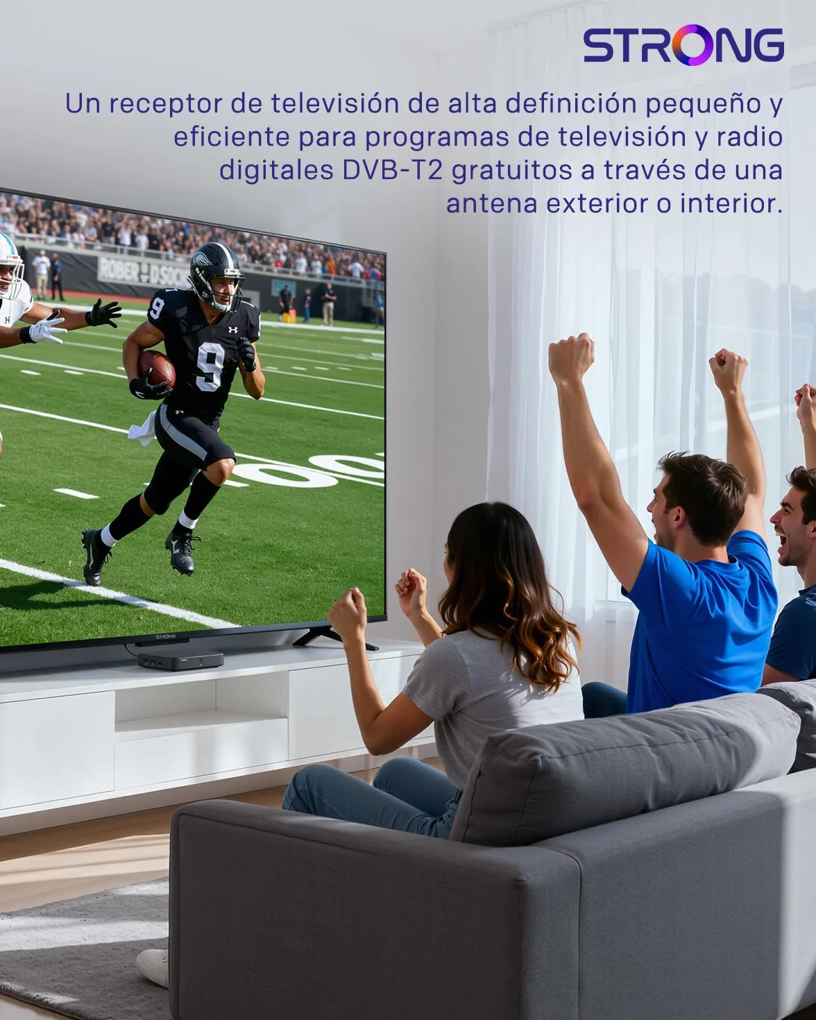 STRONG SRT420 Streaming Box Android TV, DVB-T 4K UHD, 2GB RAM + 8GB Memoria, Wi-Fi 5, Bluetooth BLE 5.0, HDR10+, Nero