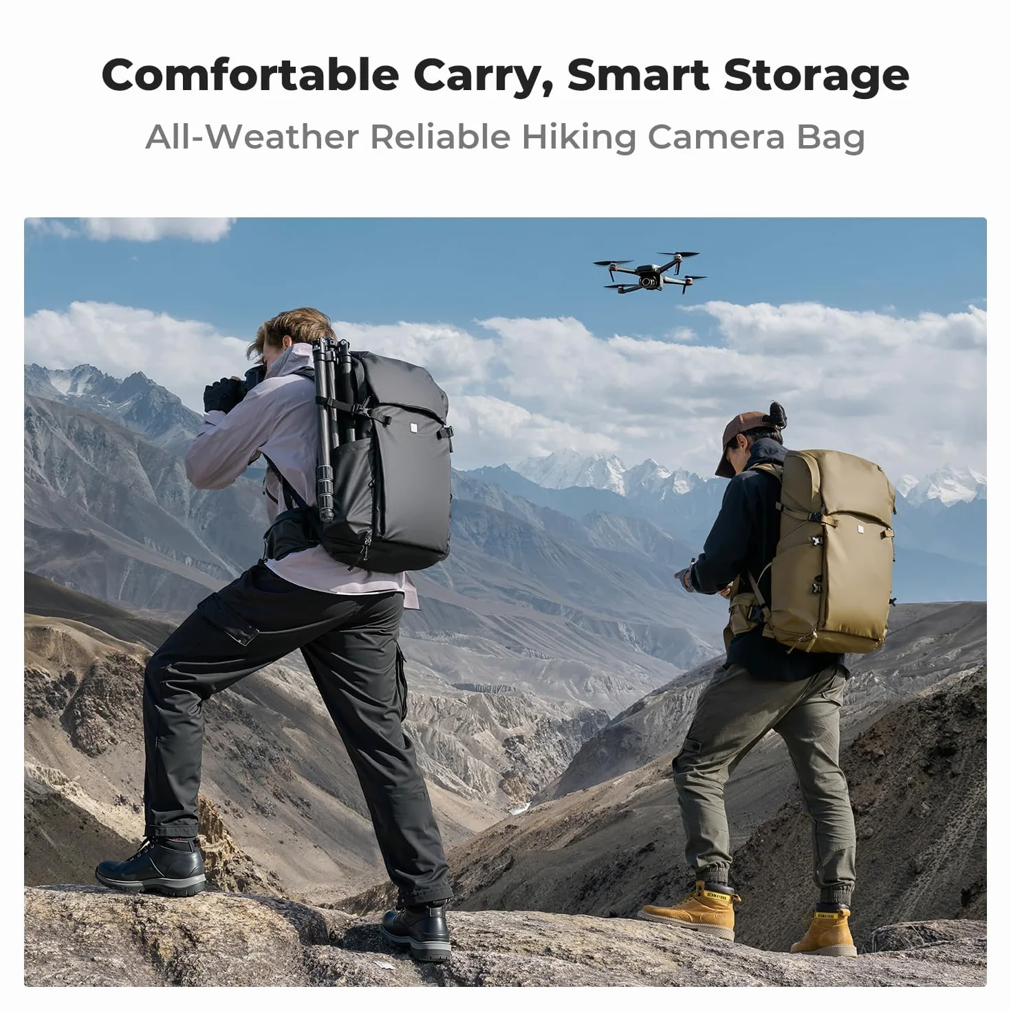 K&F CONCEPT Zaino per fotocamera, zaino da viaggio all'aperto di grande professtional splashproof Borsa a tracolla multifunzionale per Macchine fotografiche, obiettivo, treppiede, laptop, drone
