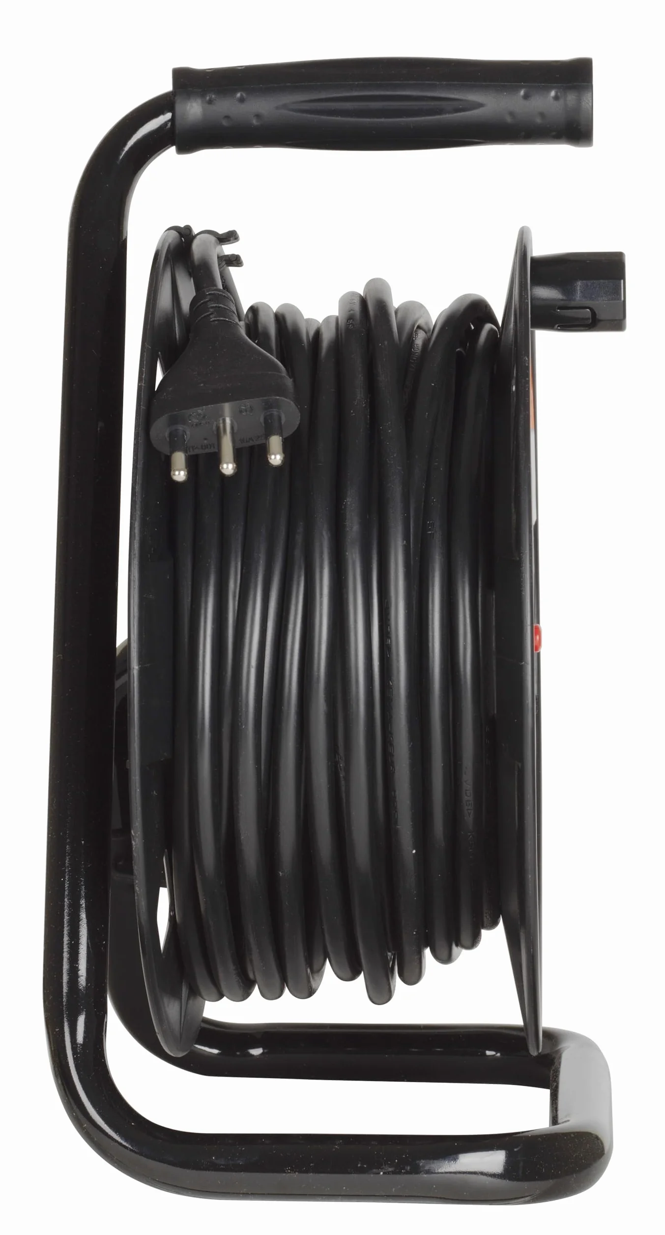 BTICINO Avvolgicavo S2620, Prolunga Elettrica 20 Metri, 4 Prese Polivalenti Schuko Bipasso, Spina Grande 16A, Interruttore Termico, Maniglia Ergonomica, Ferma Cavo, Full Black
