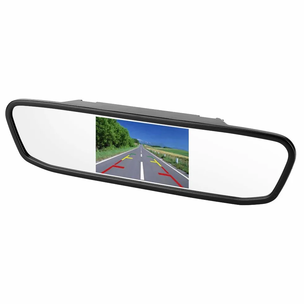 Kit monitor specchietto retrovisore per auto 4.3in HD Mirror Dash Cam Telecamera di backup impermeabile 8LED Telecamera per specchietto retrovisore Monitor per visione notturna