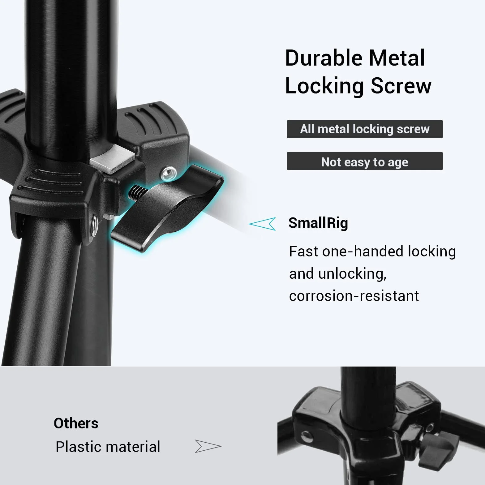 SMALLRIG Supporto per Luce Fotografica 110"/280cm, Supporto per Treppiede in Alluminio Ammortizzato ad Aria con Vite da 1/4 per Softbox, Luce da Atudio e Riflettore, Carico Massimo 8kg, RA-S280-3736