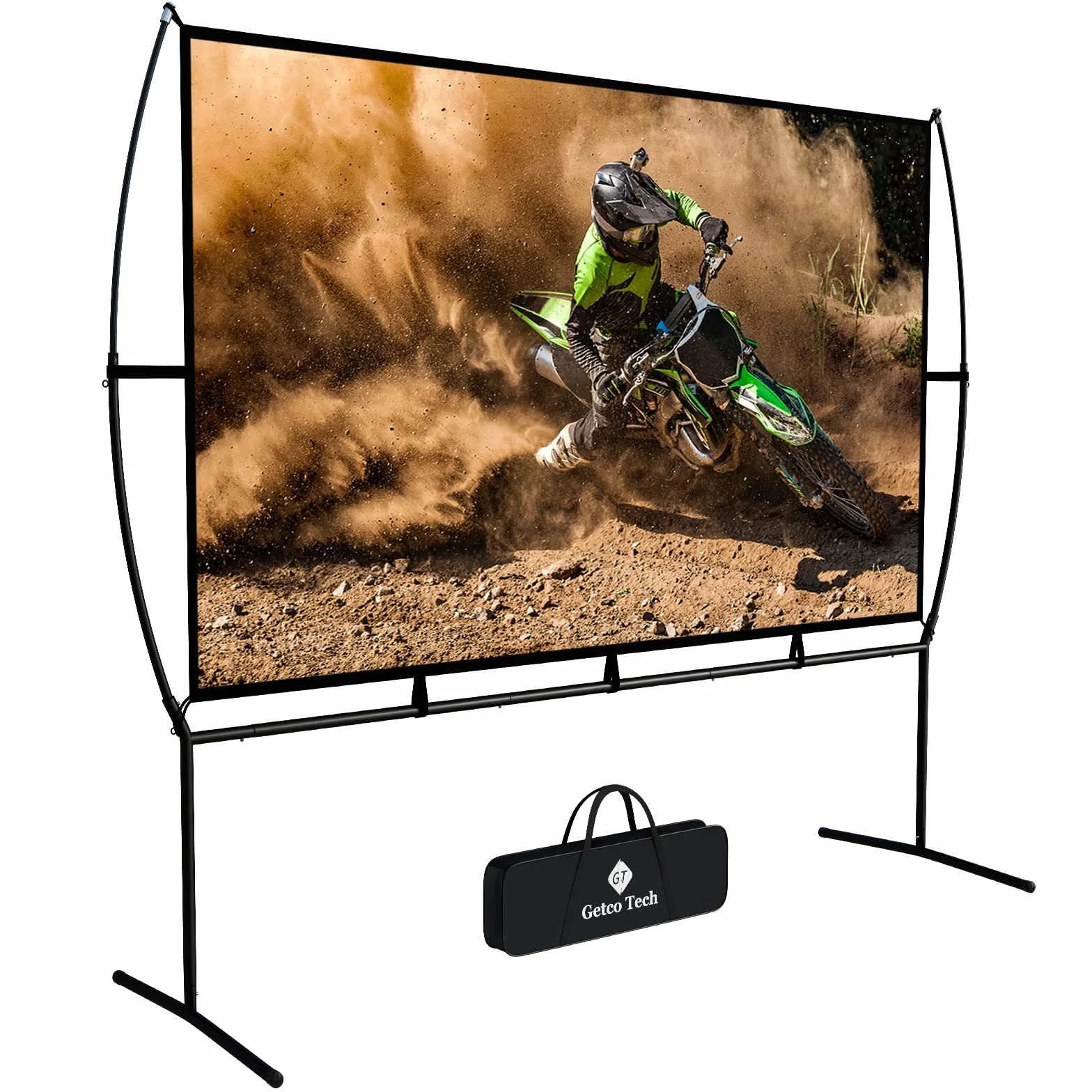 Telo Proiettore con Supporto Design Senza Rughe Formato 16: 9 120" telo proiettore per Home Theater Cinema per Proiezioni Domestica & All’aria Aperta Proiezioni Anteriore e Schermo Proiettore