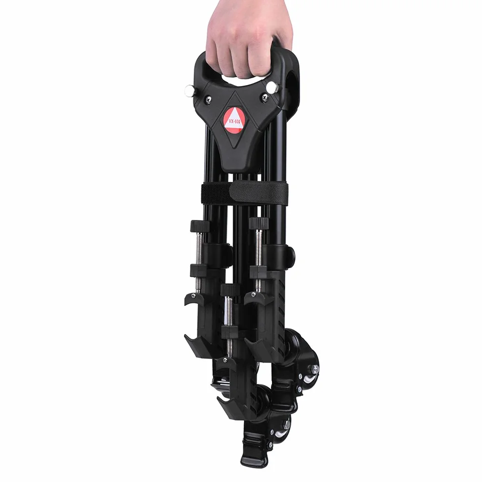 Photography Professional - Treppiede universale pieghevole con ruote in gomma e supporti regolabili per fotocamere Canon, Nikon, Sony, DSLR, videocamere, video illuminazione, portata massima 20kg