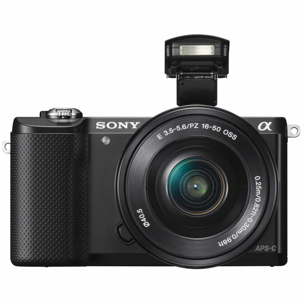 Sony Alpha 5000Y Fotocamera Digitale Compatta con Obiettivo Intercambiabile, Sensore APS-C CMOS Exmor HD da 20,1 MP, Obiettivi 16-50mm e 55-210mm inclusi, Nero