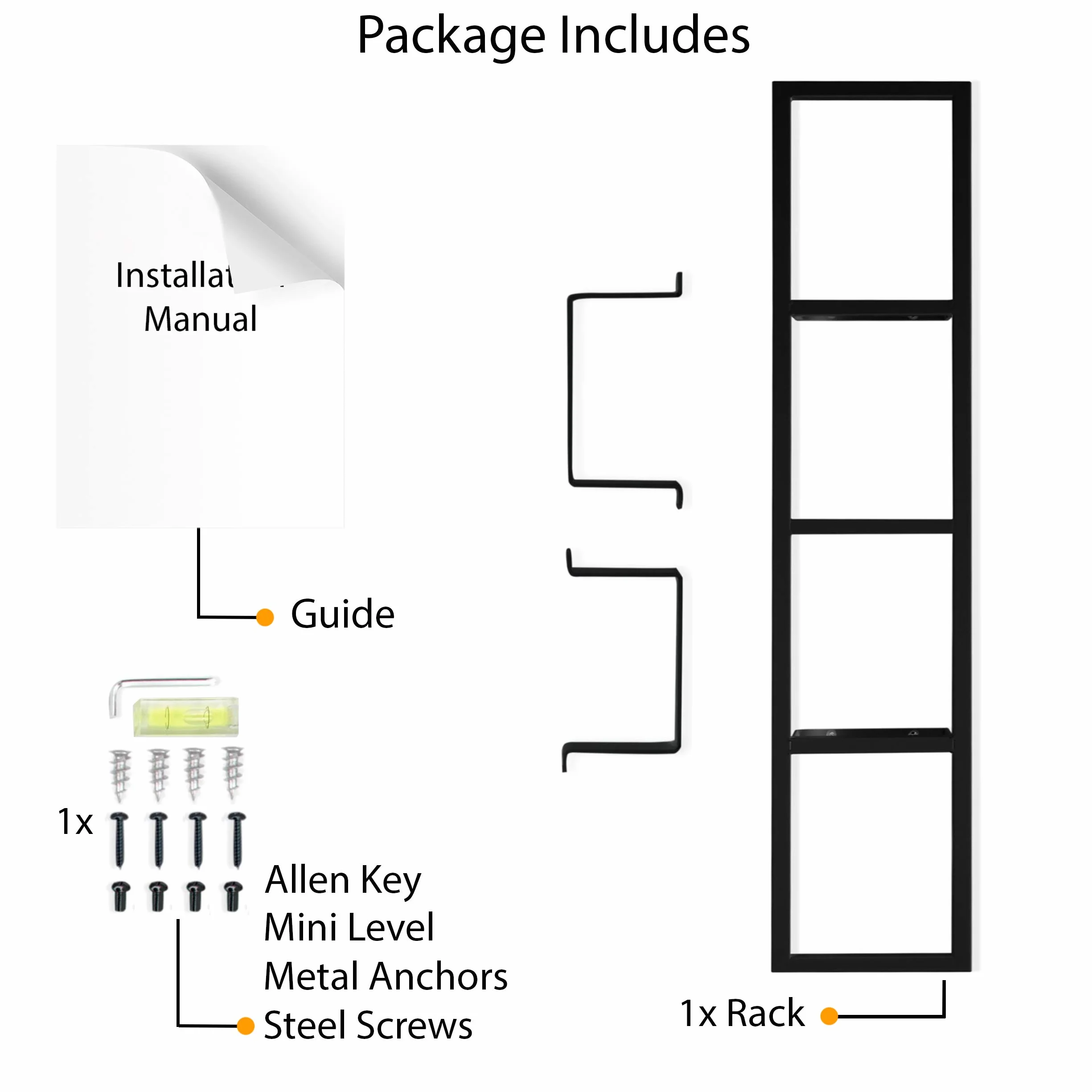 You Have Space Moderno supporto da parete per CD DVD Media Rack Storage Metal Shelf Organizer (nero)