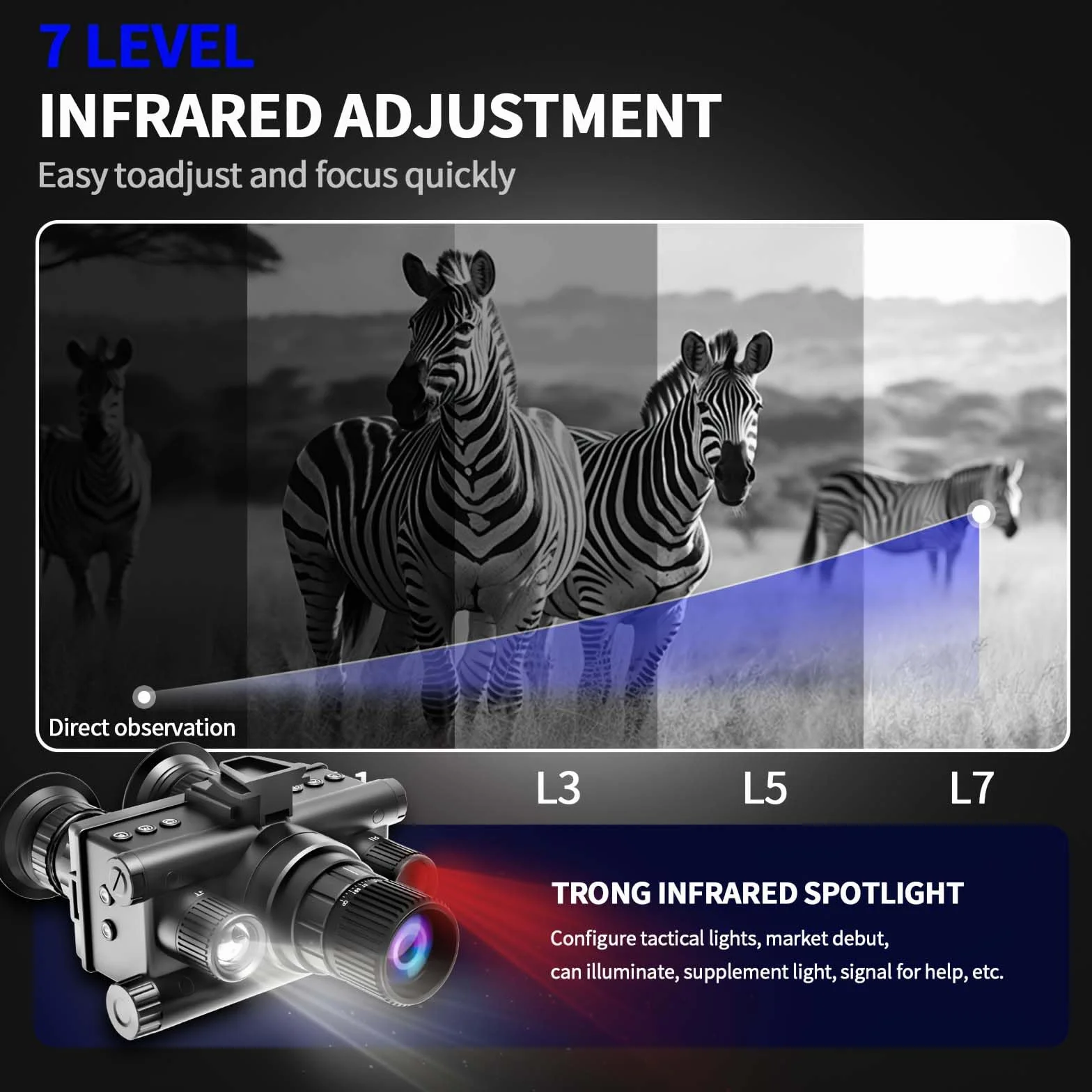 4K Digital Infrared Head Mounted Night Vision Goggles per adulti, occhiali termici tattici militari binocoli per visione notturna con scheda di memoria 32G