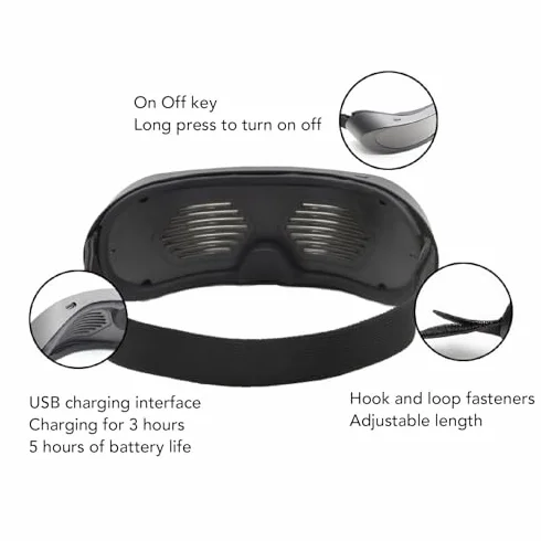 Garsent Occhiali Intelligenti LED Occhiali Luminosi a Colori, Controllo Connesso Tramite App Bluetooth, Fai Te/Testo/Graffiti/Animazione/modalità Ritmo, per Adulti, Concerti,